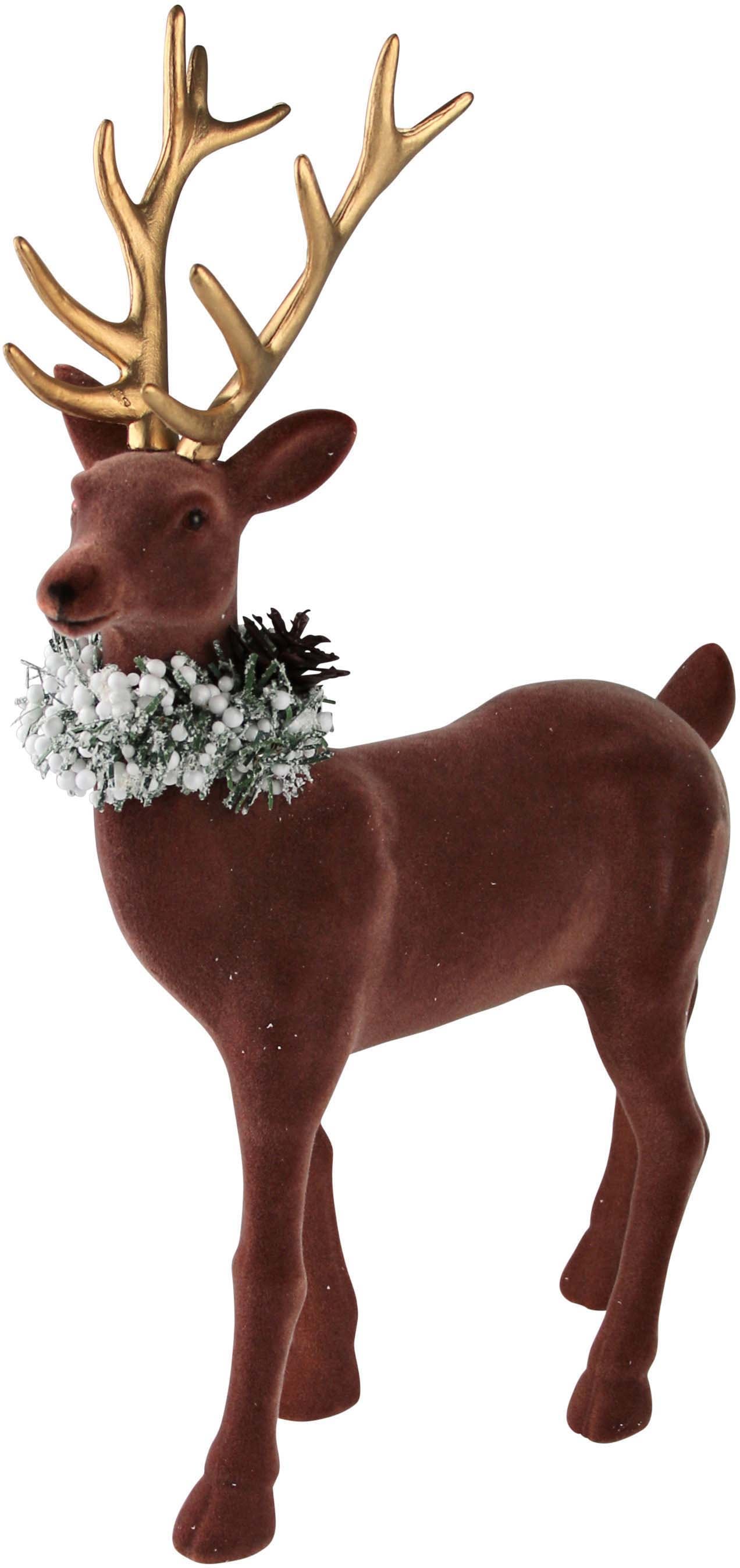 online AM »Weihnachtsdeko«, kaufen Weihnachtsfigur Geweih und Design goldenem mit St.), Schal (1