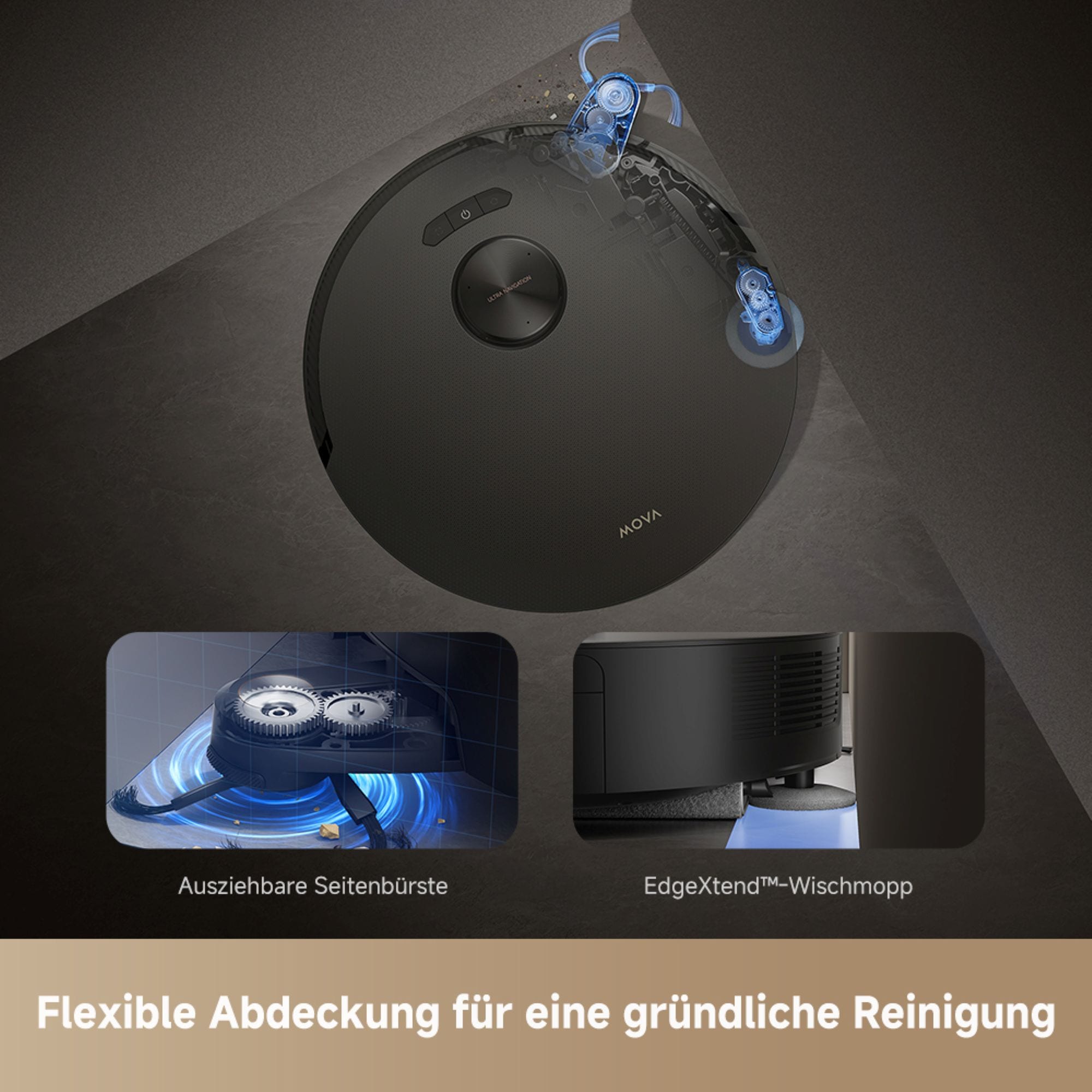 Mova Saugroboter »MOVA Z50 Ultra mit Wischfunktion«, 19.000Pa Saugkraft, 36°C Wischwasser, Schmutzerkennung durch KI, 200m²