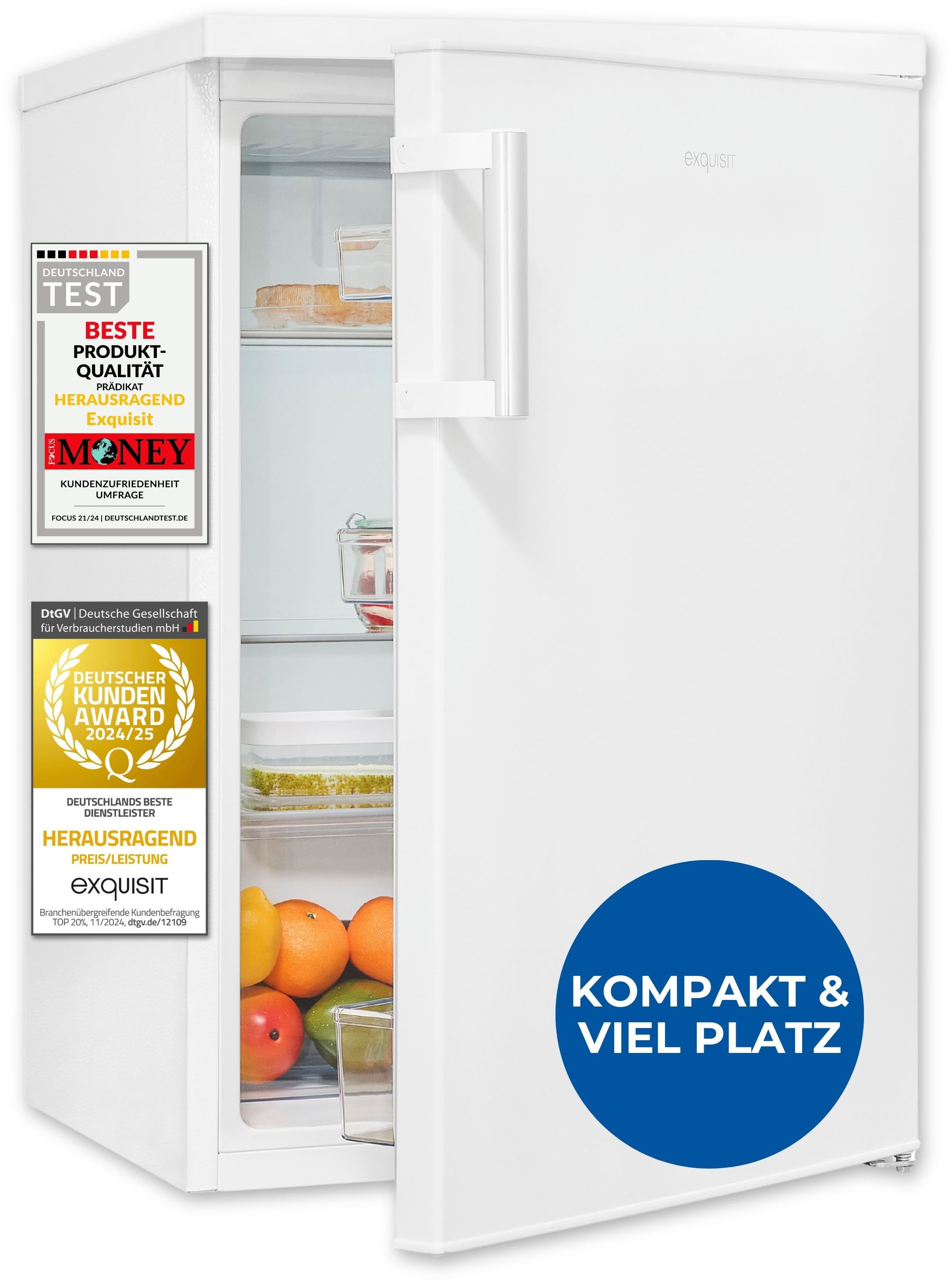 exquisit Kühlschrank KS16-V-H-010C weiss »KS16-V-H-010C weiss« 84,5 cm hoch günstig online kaufen