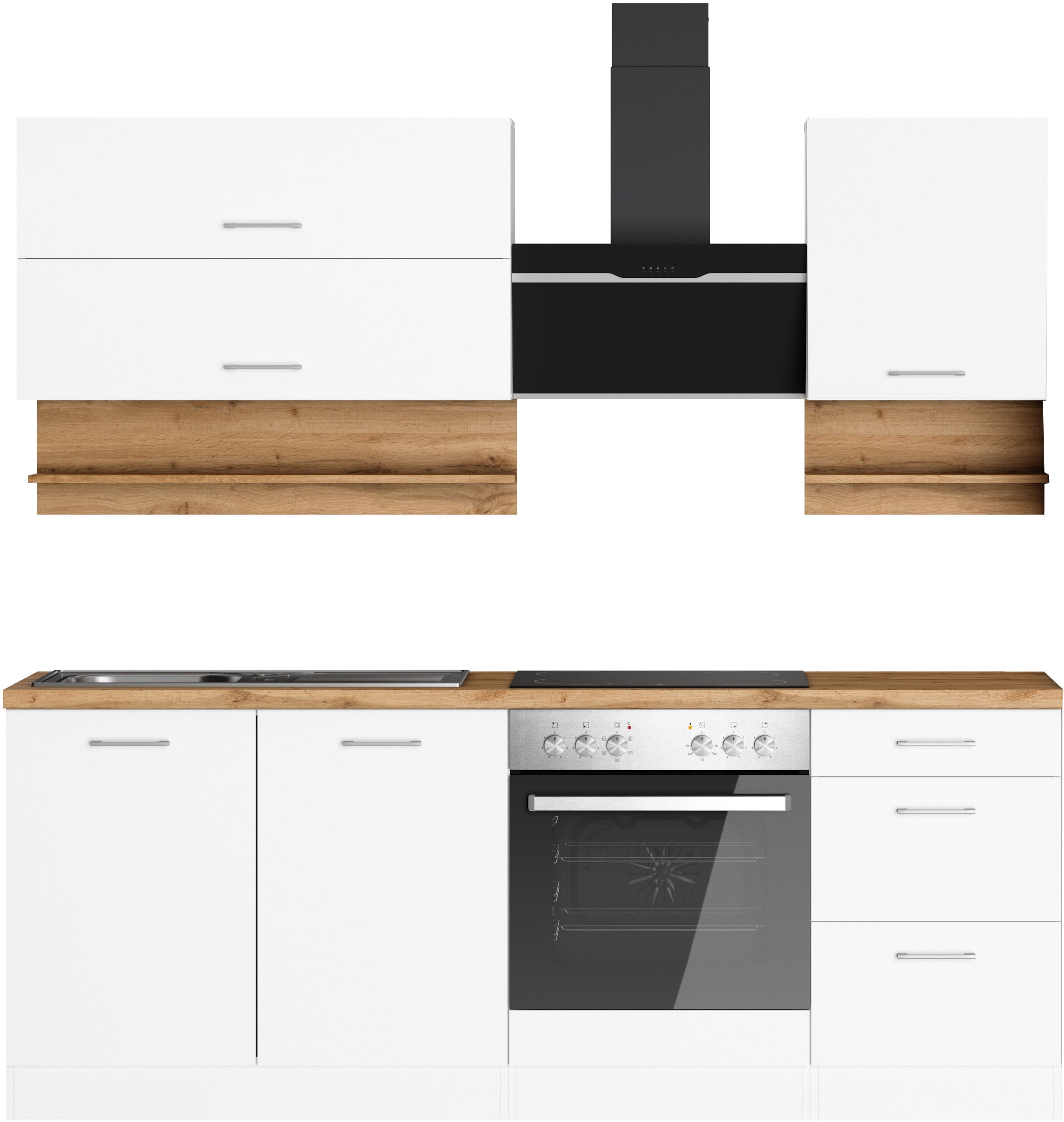 KOCHSTATION Küchenzeile »KS-Milan« 210 cm breit, robuste Metallauszüge, vie günstig online kaufen