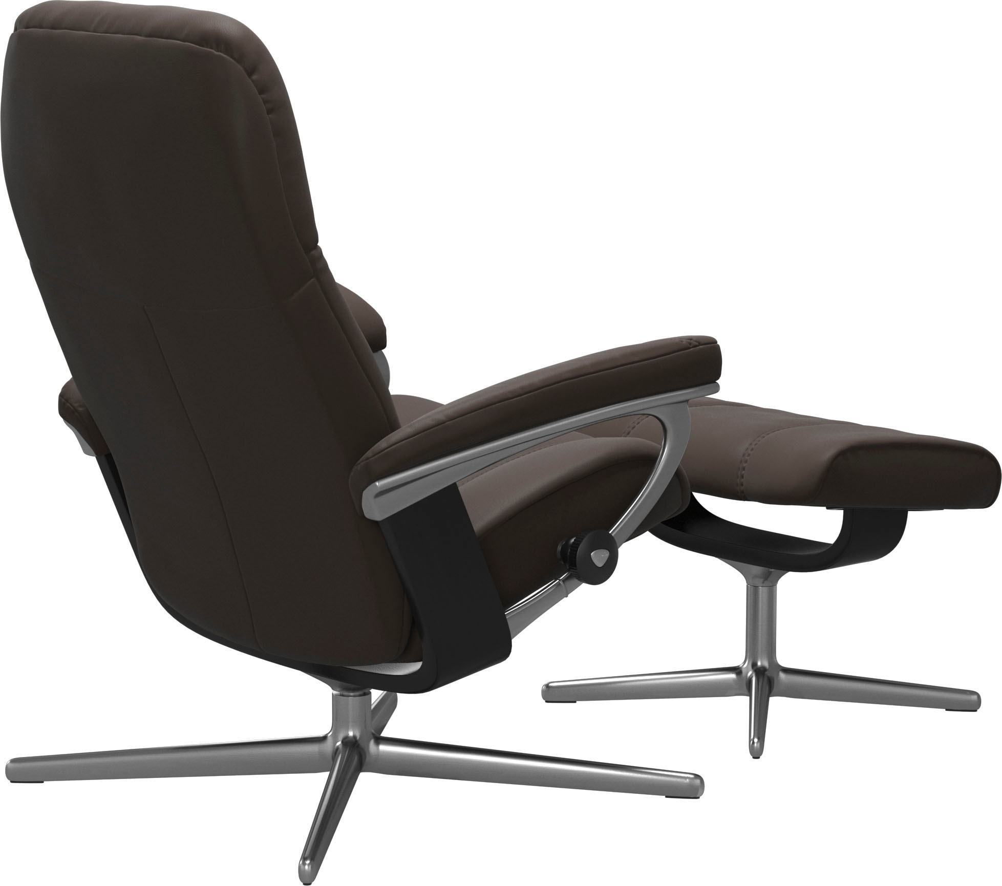Stressless® Relaxsessel »Consul«, (Set, Relaxsessel mit Hocker), mit Hocker, mit Cross Base, Größe S, M & L, Holzakzent Schwarz