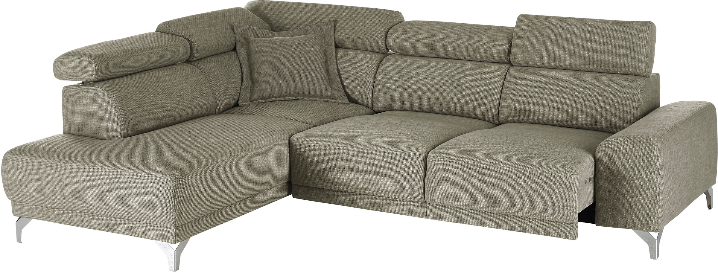 3C Candy Ecksofa »Greve Sofa immer mit manuelle Kopfteilverstellungen, modern, elegant«, wahlweise motorischer Sitzvorzug, bequem und zeitlos, L-Form