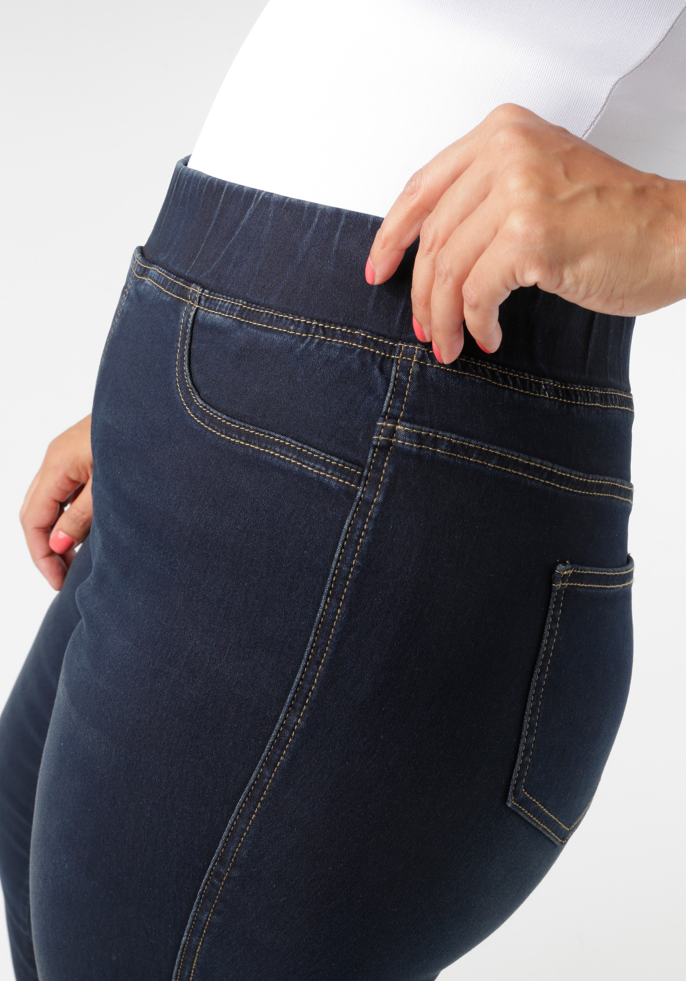 Aniston PLUS Jeansleggings, mit elastischem Bund - NEUE KOLLEKTION