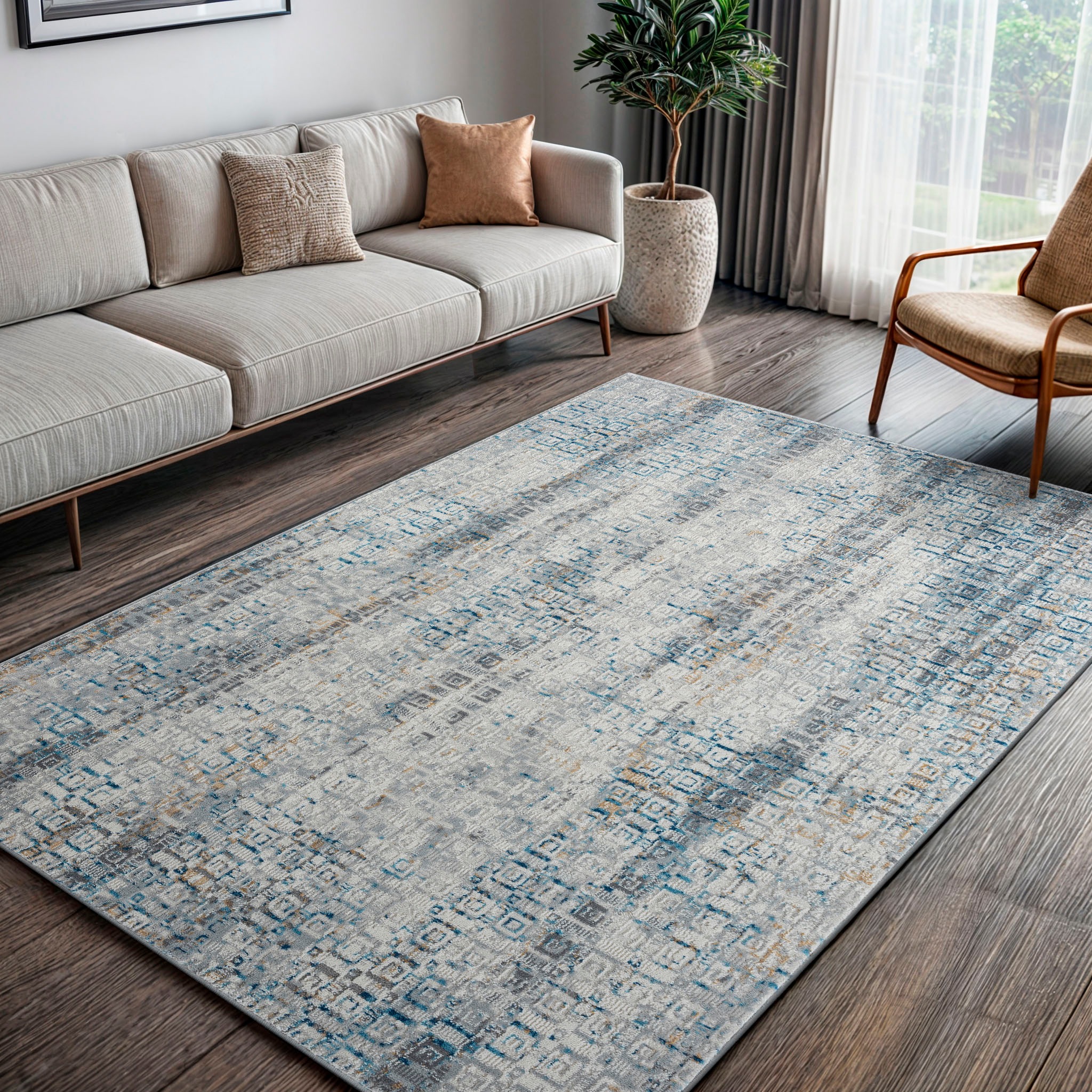 OTTO home Teppich »Jaxyn« rechteckig 8 mm Höhe Kurzflor, modernes Design, p günstig online kaufen