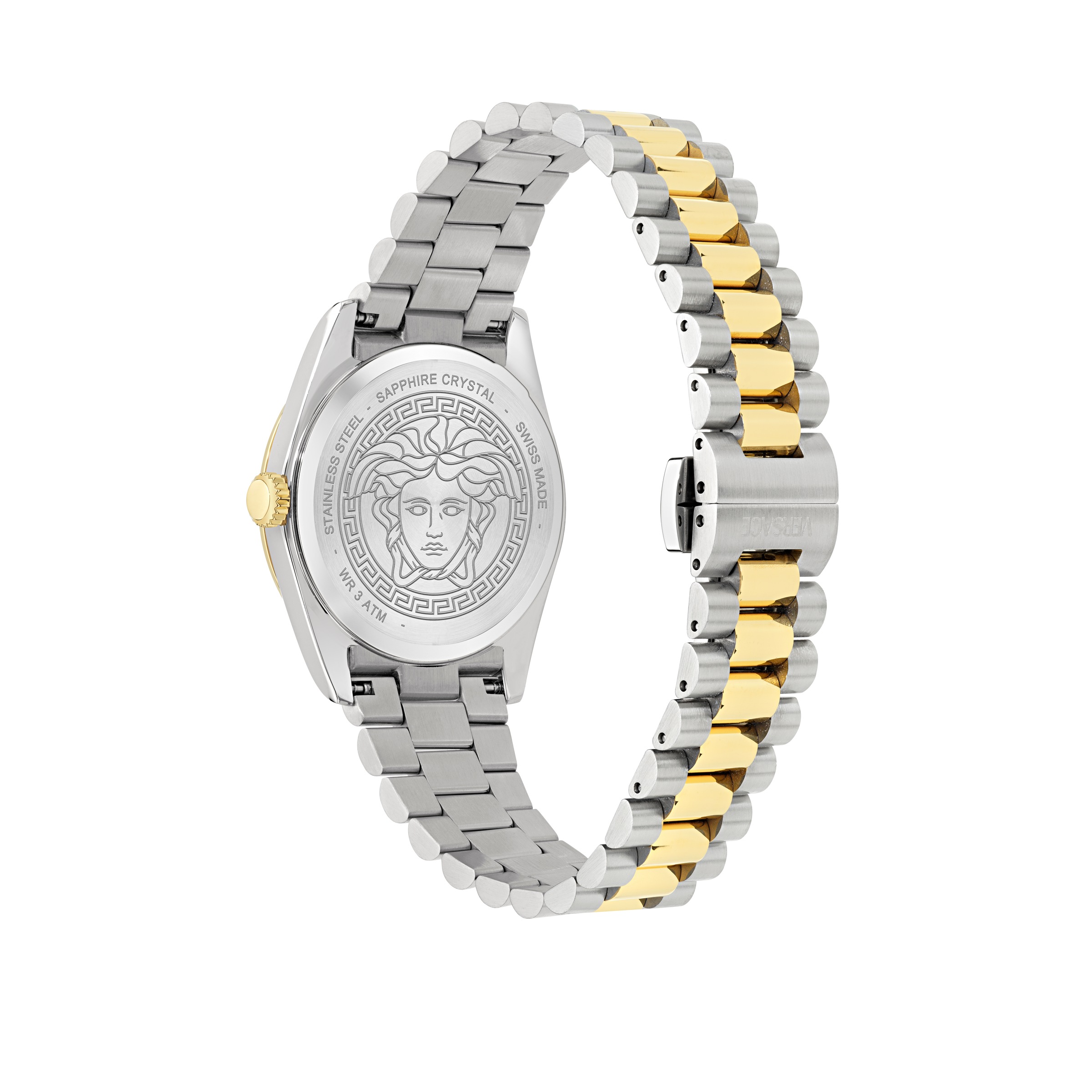 Versace Quarzuhr »MILLENYIUM LADY« Armbanduhr, Damenuhr, Swiss Made, Edelstahlarmband, analog