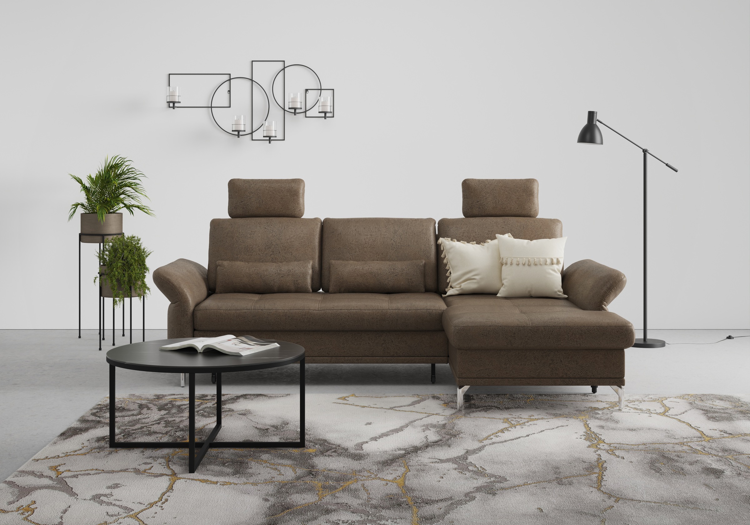 INOSIGN Ecksofa »Palm Beach L-Form«, Federkern, mit Sitztiefenverstellung, wahlweise mit Bettfunktion