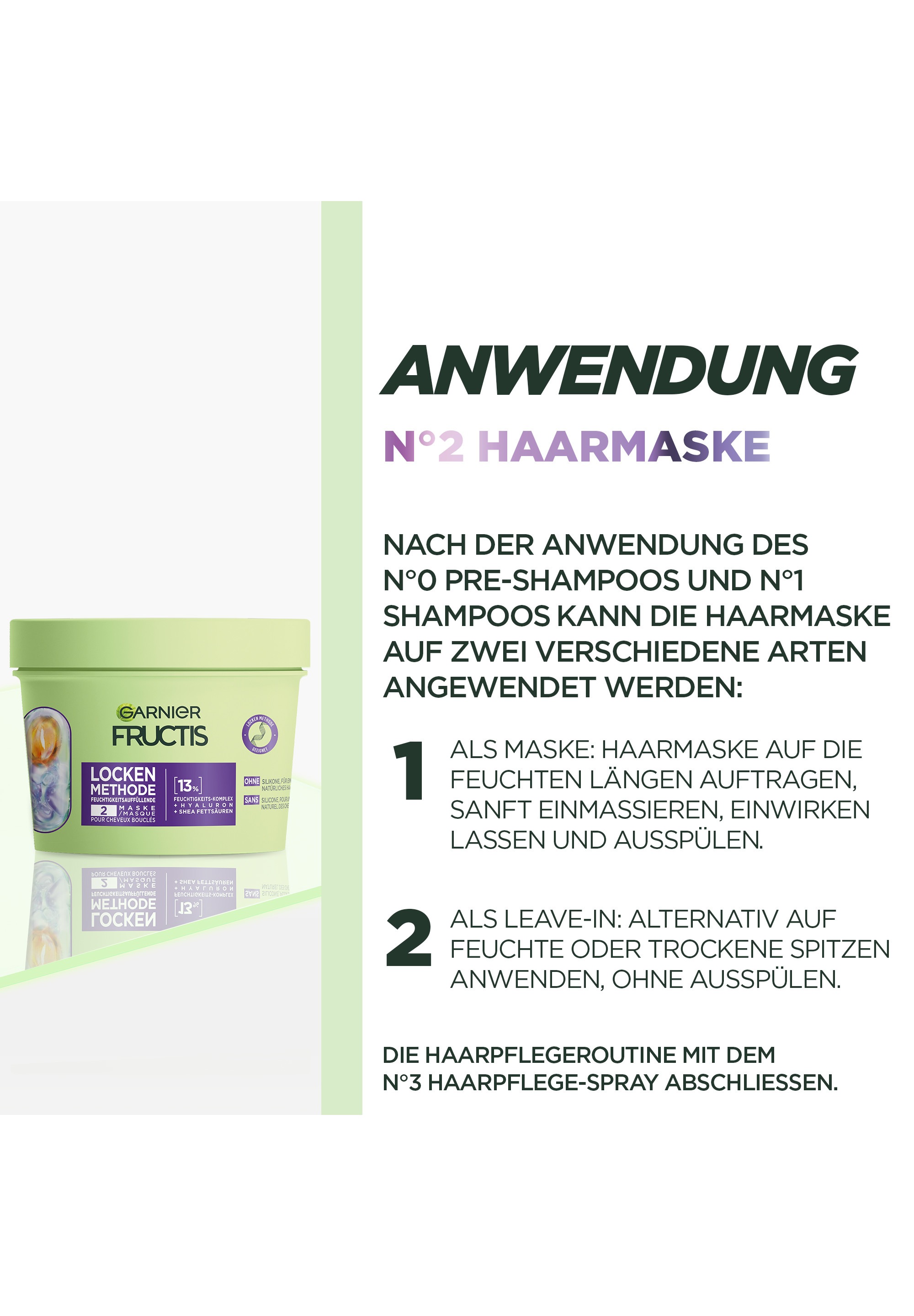 GARNIER Haarmaske »Garnier Fructis Locken Methode Maske (6er Pack)«