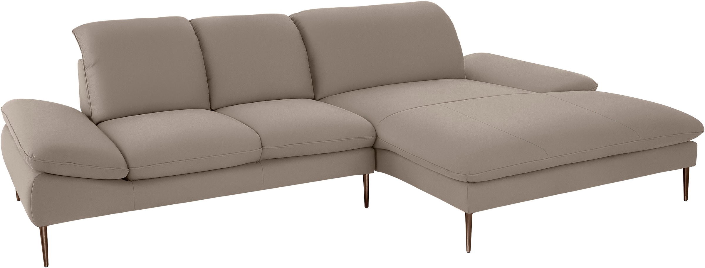 W.SCHILLIG Ecksofa »enjoy&MORE, Designsofa, bequem, zeitlos und elegant, L-Form«, Sitztiefenverstellung, Füße bronze pulverbeschichtet, Breite 310 cm