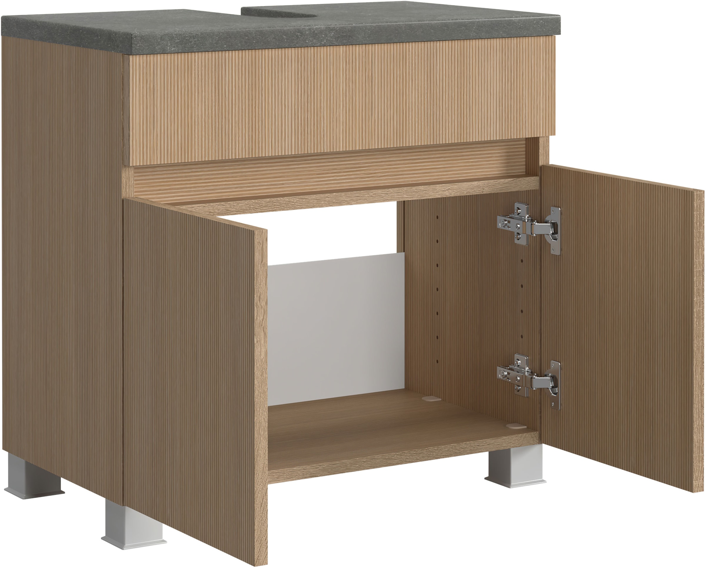 welltime Badmöbel-Set »Eixo«, Set 120 cm breit, Badmöbel mit LED-Beleuchtung