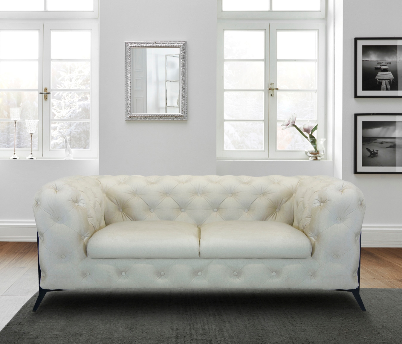 Leonique Chesterfield-Sofa »Amaury«, aufwändige Knopfheftung, moderne Chesterfield Optik, Fußfarbe wählbar