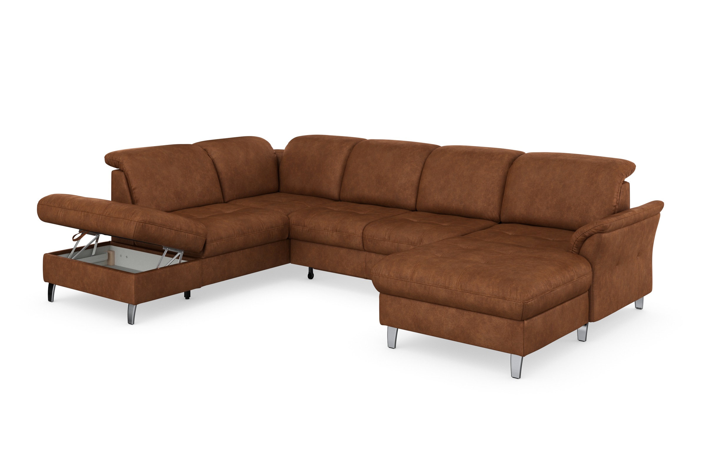 sit&more Wohnlandschaft »Maggiore U-Form«, wahlweise mit Kopfteilverstellung, Bettfunktion und Stauraum