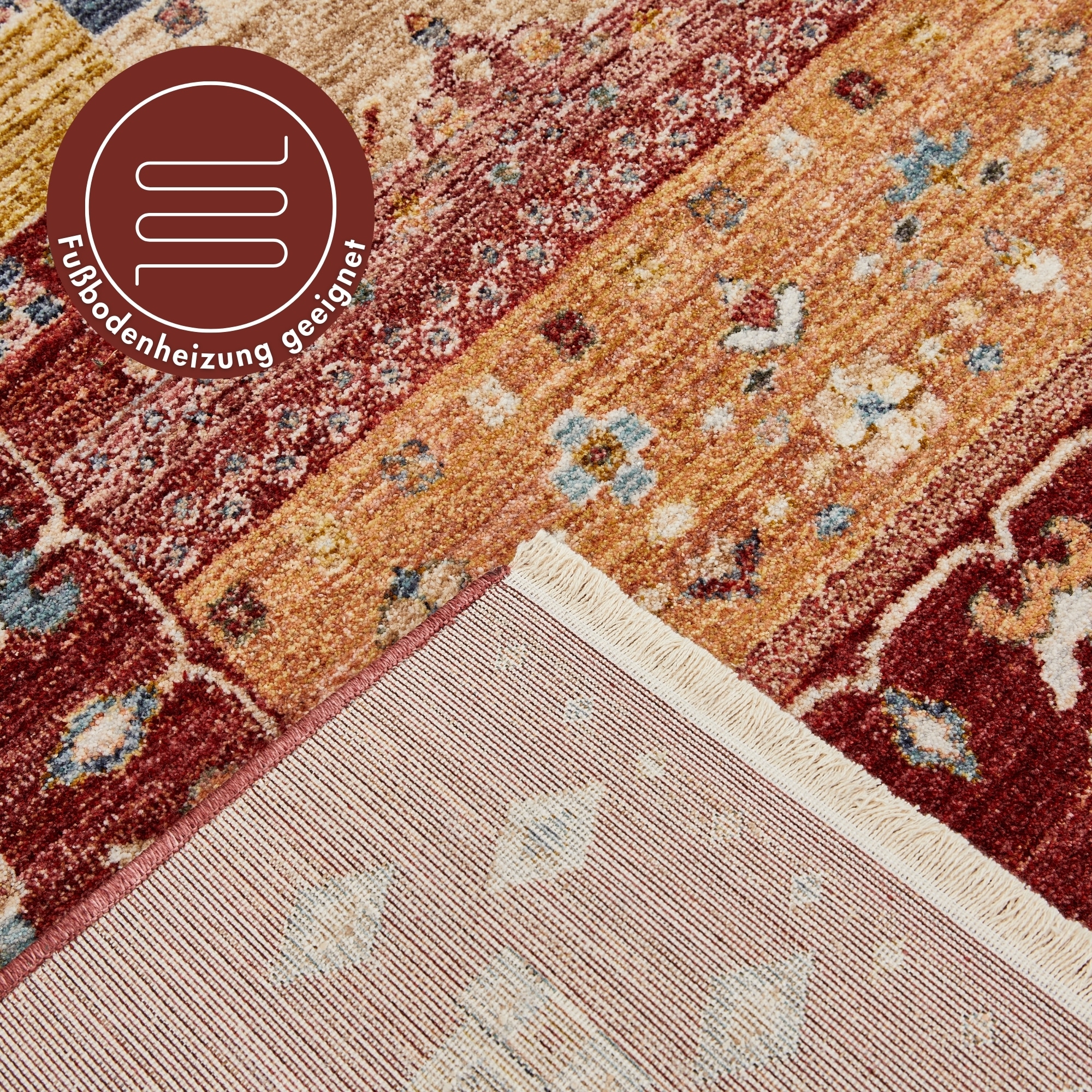 LUXOR living Teppich »Rocco« rechteckig 11 mm Höhe Vintage-Look, verschiedene Designs, mit Fransen, Wohnzimmer