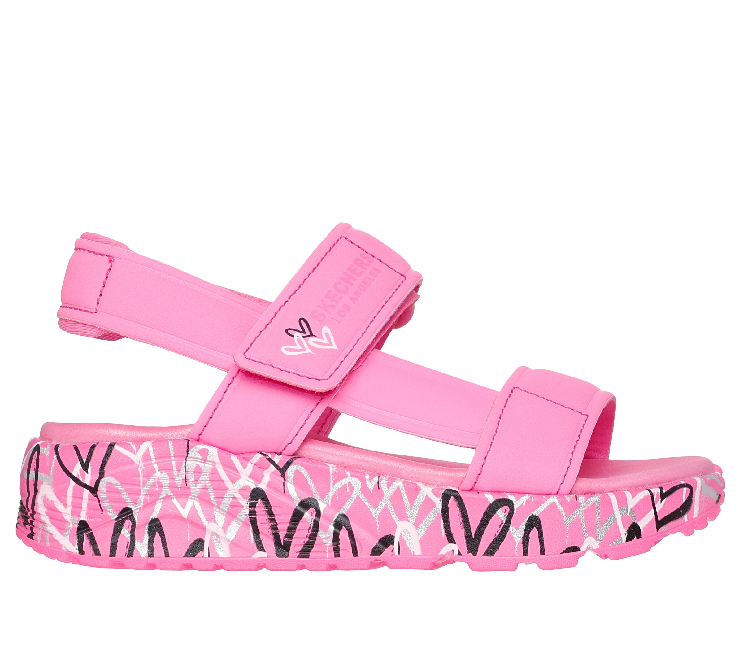 Skechers Sandale »UNO LITE SANDAL-SUNNY LOVE«  Sommerschuh, Klettschuh mit Plateau, Größenschablone zum Download