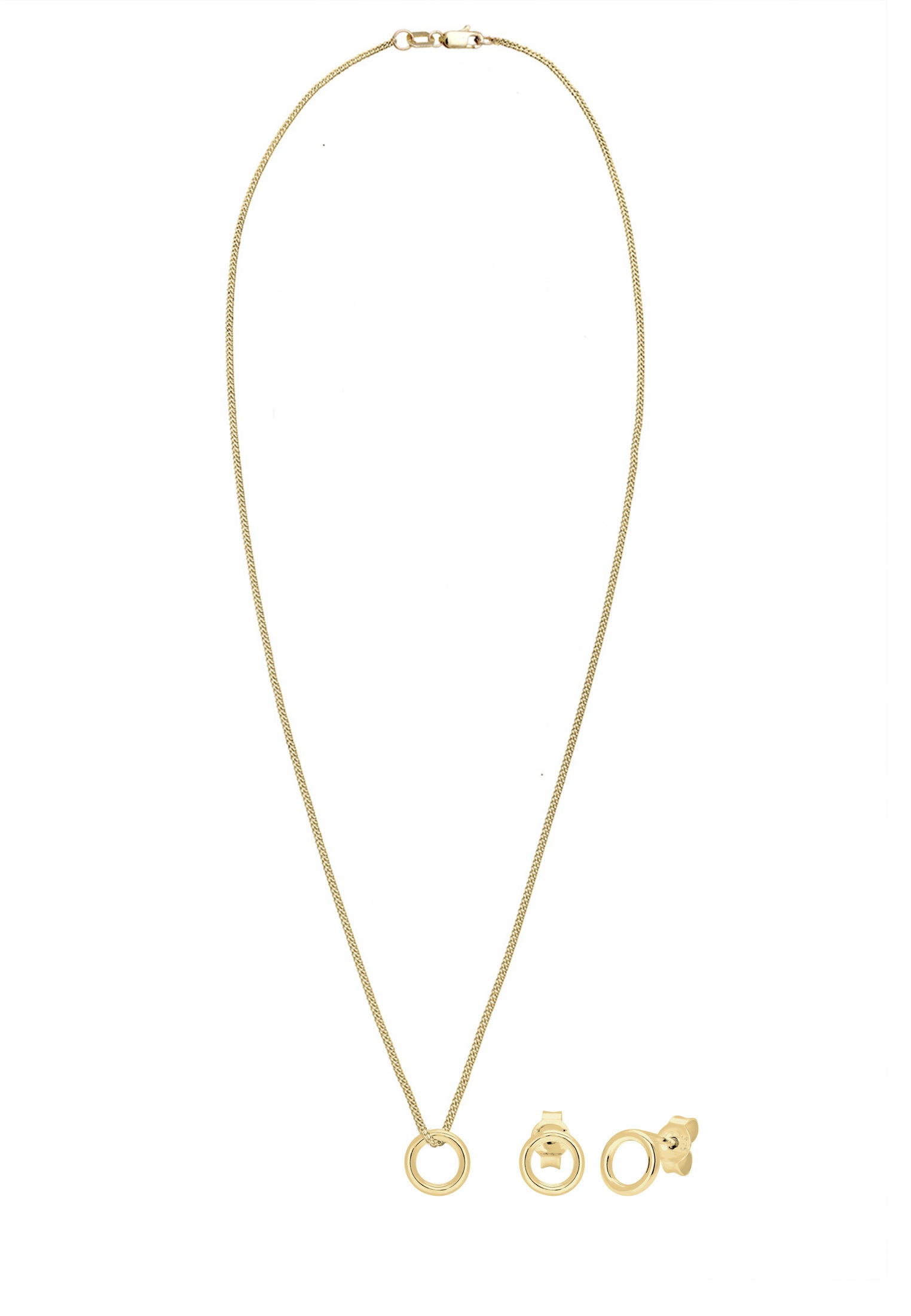 Elli Premium Schmuckset »Kreis Rund 375 Gelbgold«