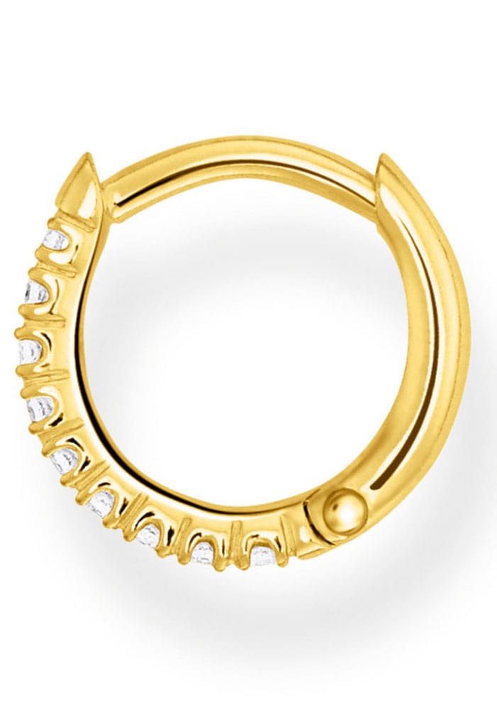 THOMAS SABO Single-Creole »farbige oder weiße Steine, CR658-051-14, CR658-414-14, CR658-488-7«, mit Glas-Keramik Stein, Korund (synth.), Zirkonia (synth.)