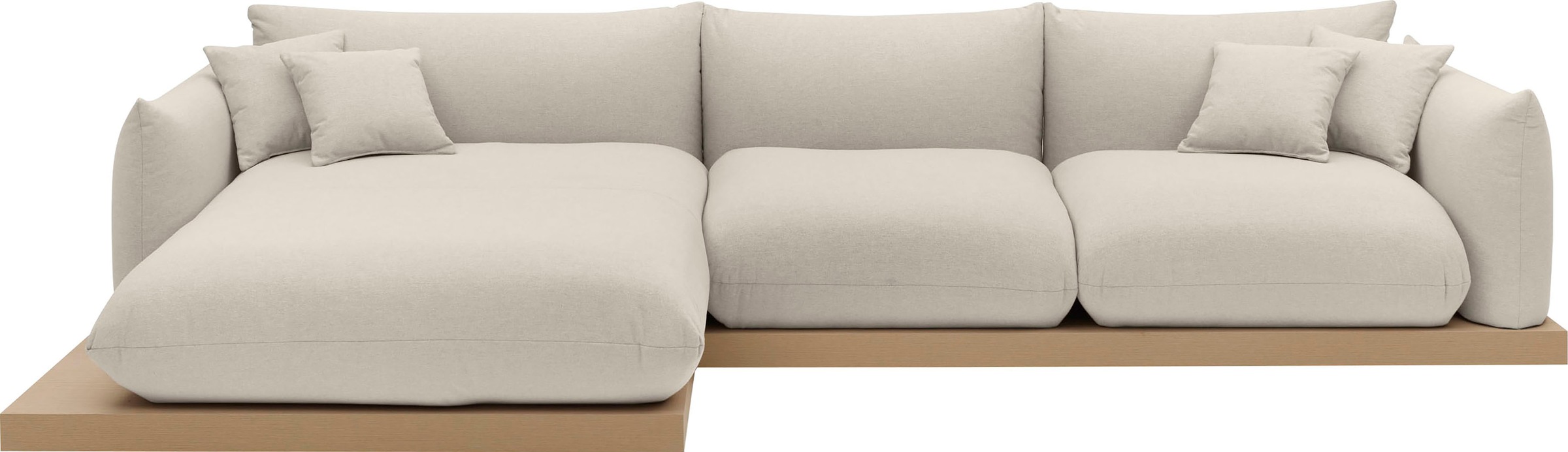 OTTO home Ecksofa »Kalix, Polsterecke mit kräftigem Holz-Plateau, moderne C günstig online kaufen
