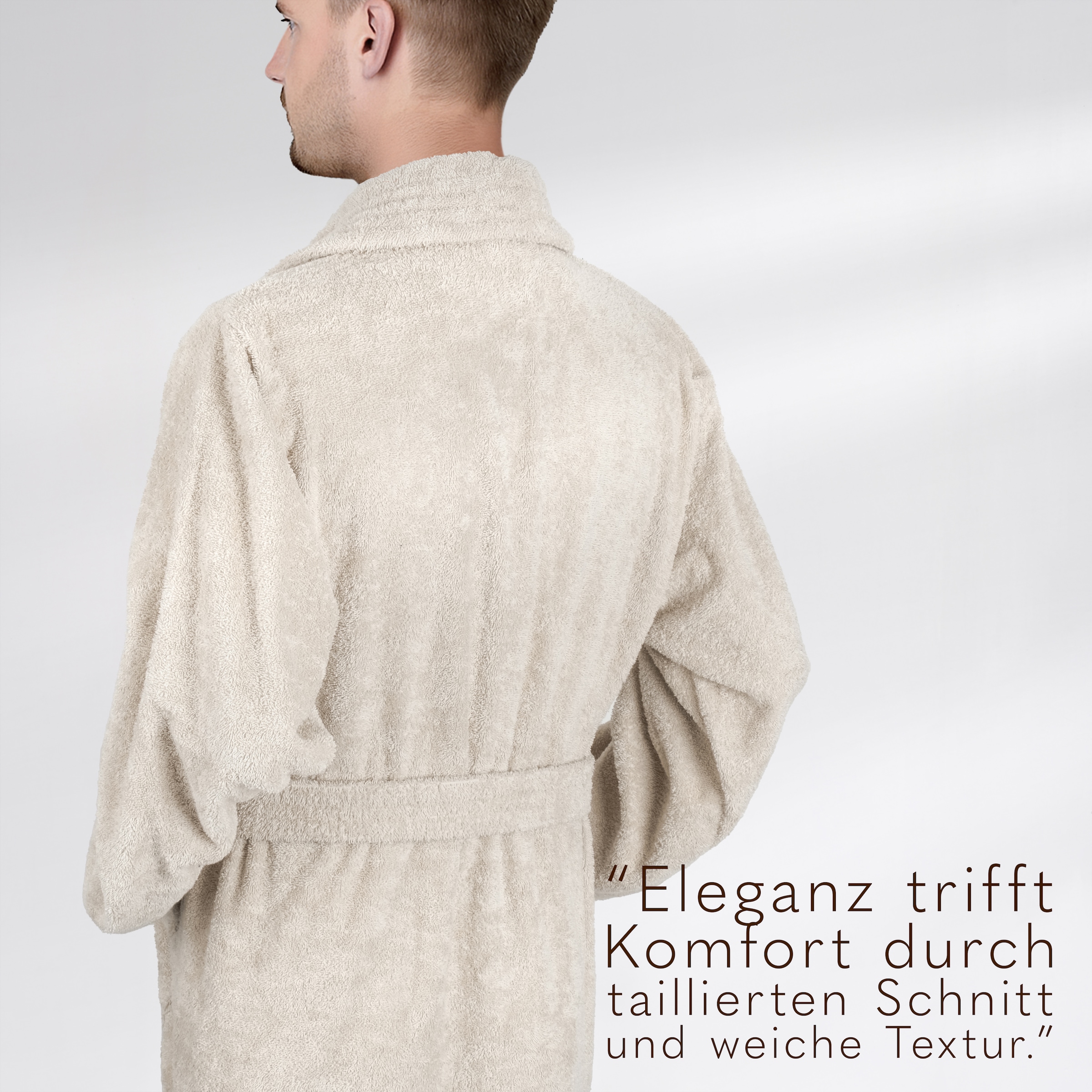 HAMMETEX Herrenbademantel »hergestellt aus 100% Baumwolle – 380 g/m² Frottee, mit Taschen« 1 Stk.