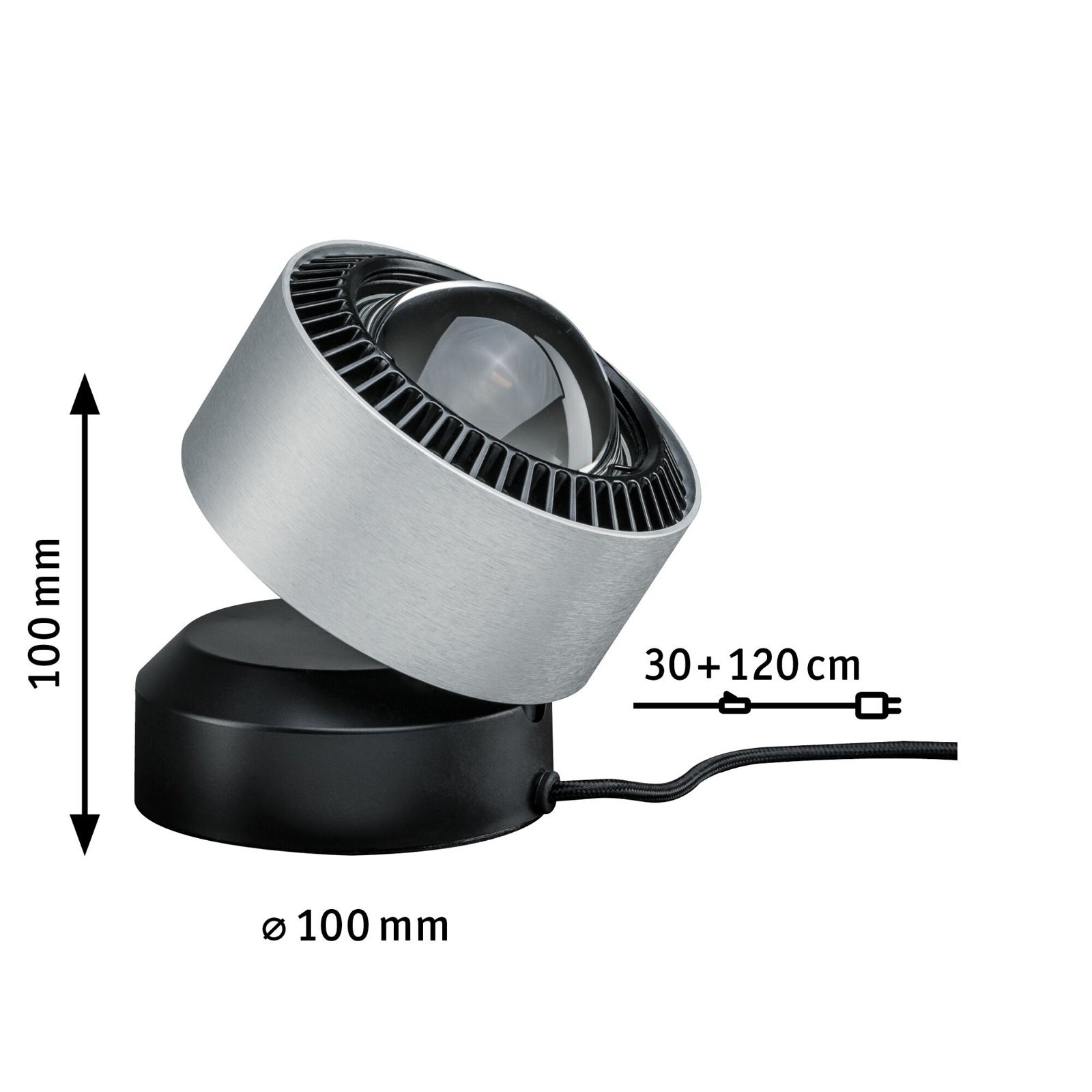 Paulmann LED Tischleuchte »Aldan 1x3,5W Schwarz/Alu gebürstet 230V Aluminium«, 1 flammig, dimmbar