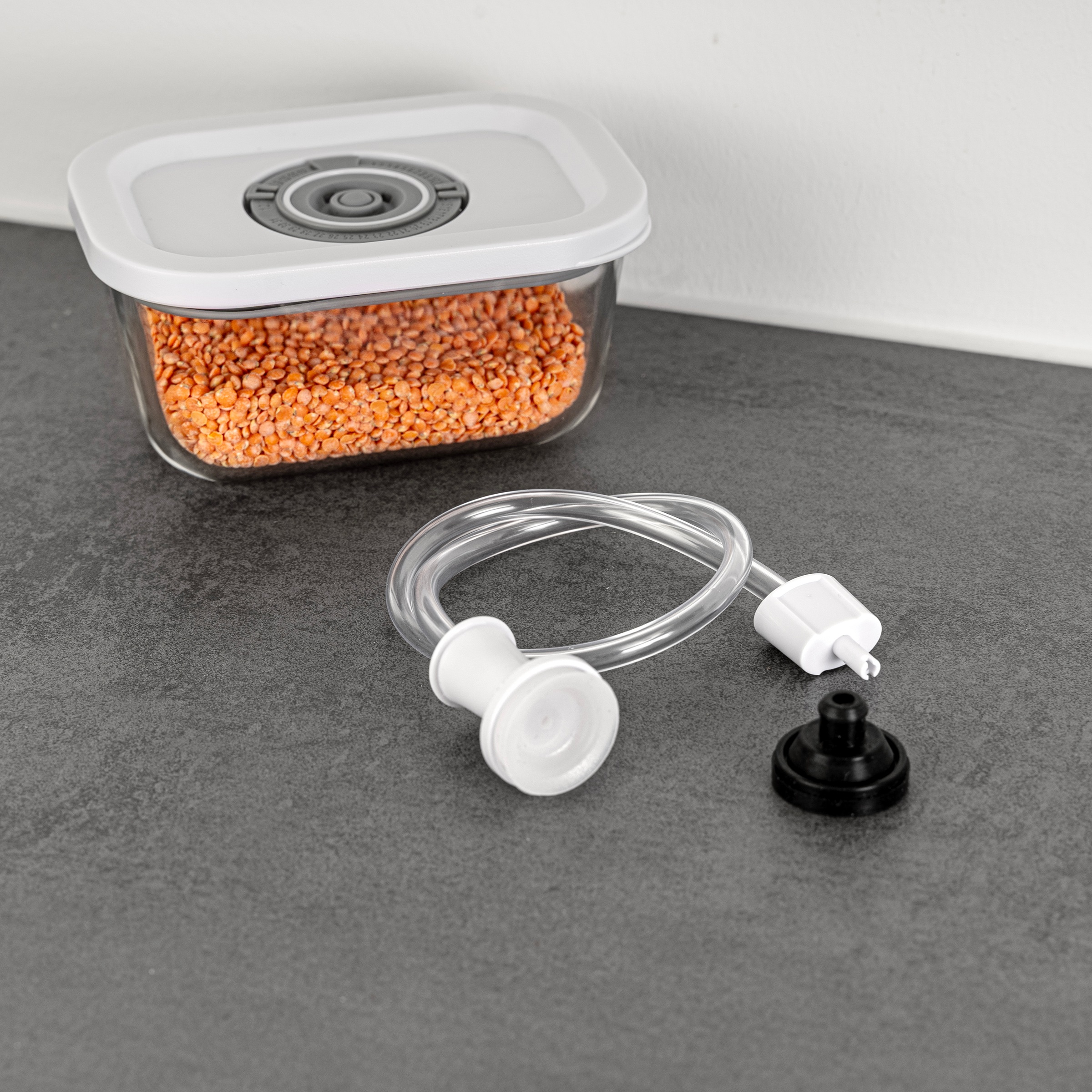 Rommelsbacher Vakuumbehälter »VCG 1« Set, 3 Vakuumbehälter mit Deckel (370, 700, 1150 ml), 3 tlg. aus hygienischem Borosilikat Glas, BPA-frei und spülmaschinenfest