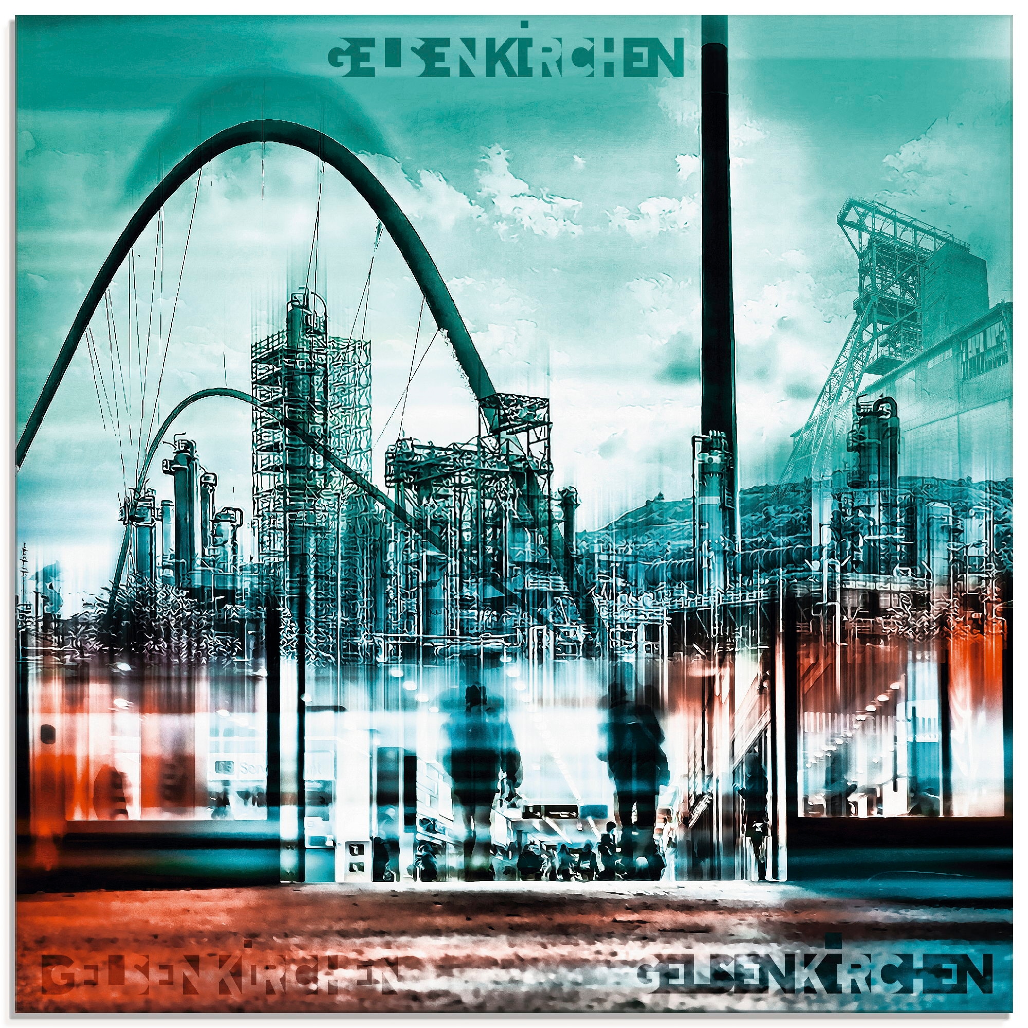 Artland Glasbild "Gelsenkirchen Skyline Collage 02", Deutschland, (1 St.), günstig online kaufen