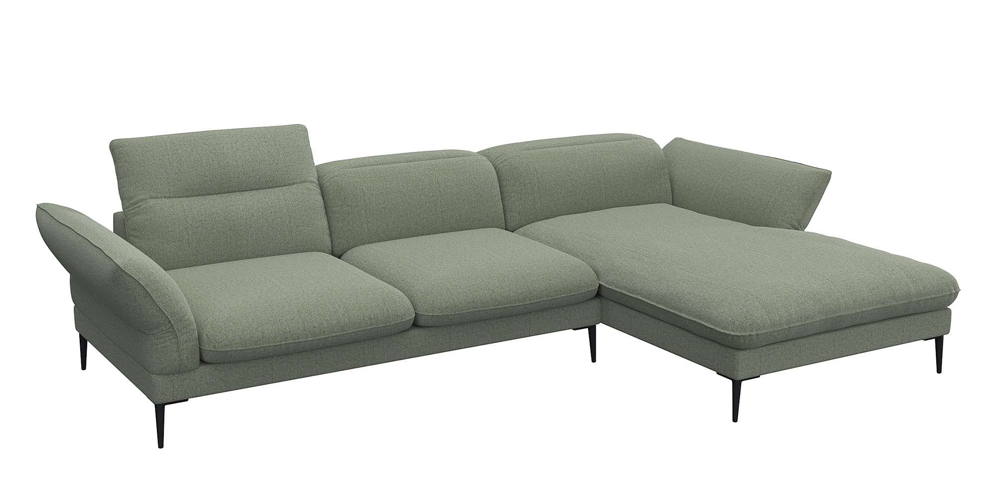 FLEXLUX Ecksofa »Salino, Funktionssofa mit Recamiere, Relaxsofa, Ecksofa«, Sofa mit Arm- und Kopfteil-Verstellungen, Kaltschaum & Stahl-Wellen