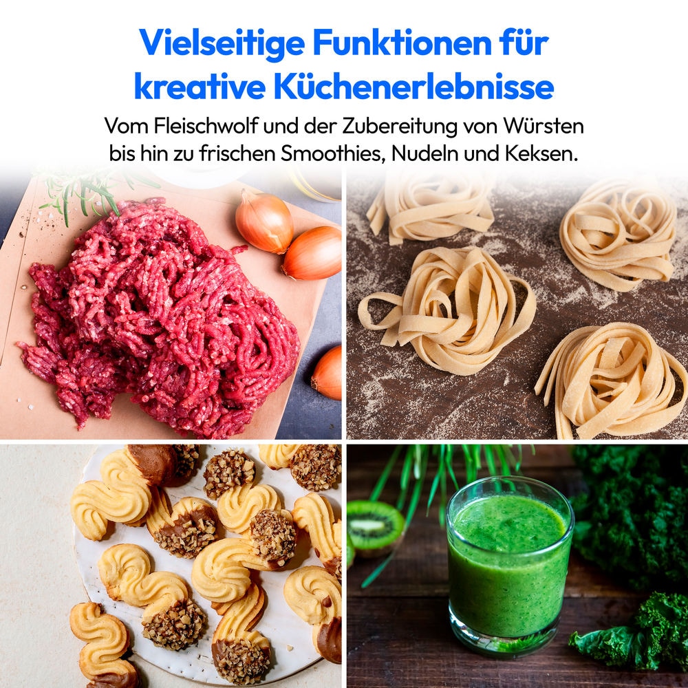 Medion® Küchenmaschine »MD 18442 8 Geschwindigkeitsstufen, titan«, titan