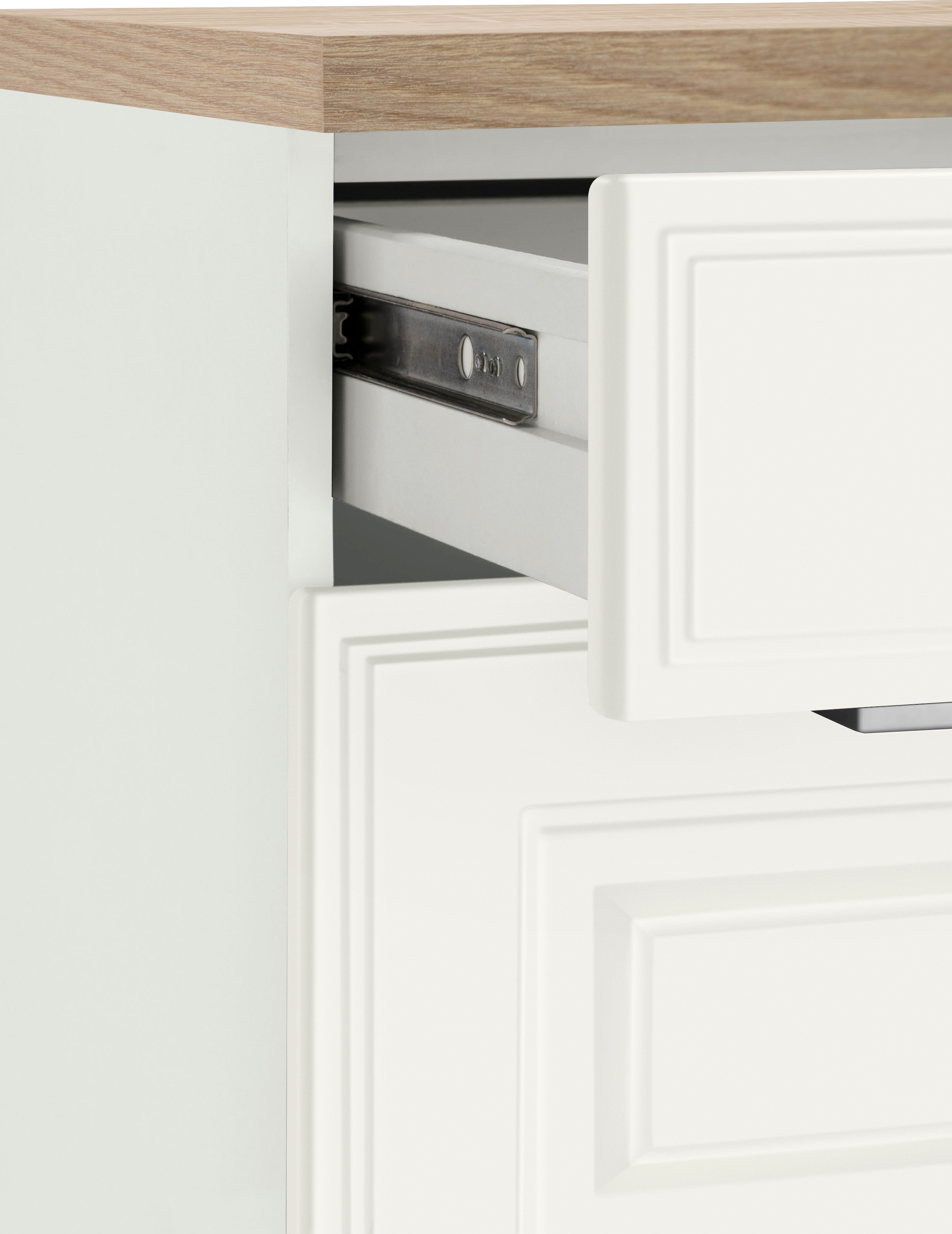 KOCHSTATION Küchenzeile »KS-Stockholm«, Breite 270 cm, mit hochwertigen MDF Fronten im Landhaus-Stil