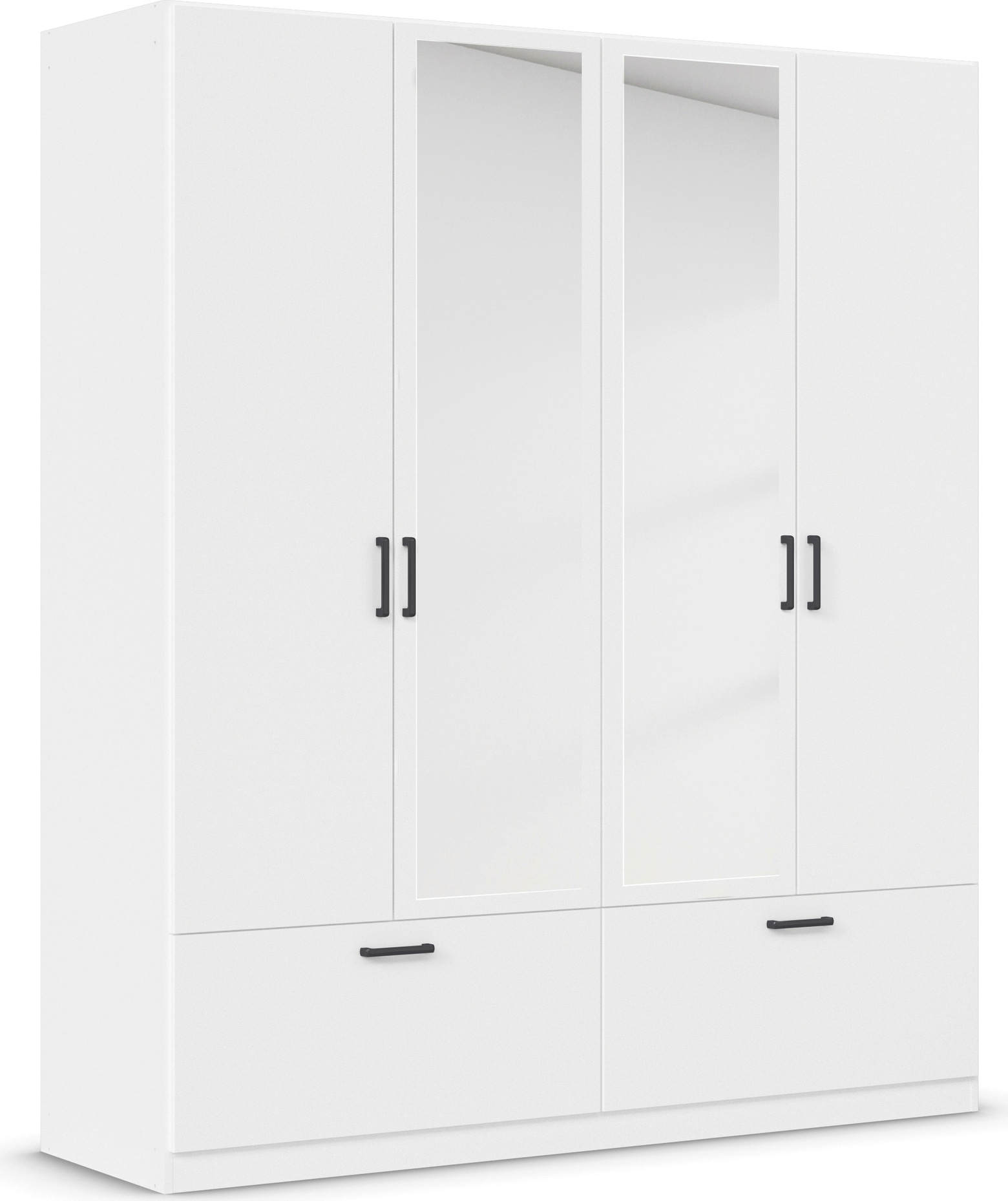 rauch Drehtürenschrank »Kleiderschrank Schrank Garderobe Wäscheschrank BARI mit Spiegel«, mit Schubkästen und modernem Griff in Graumetallic MADE IN GERMANY