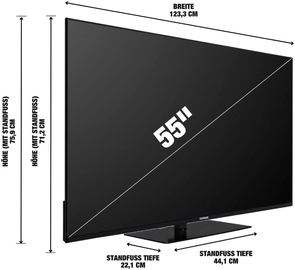 Telefunken QLED-Fernseher »D55Q850M8CWI«, 4K Ultra HD, Smart-TV