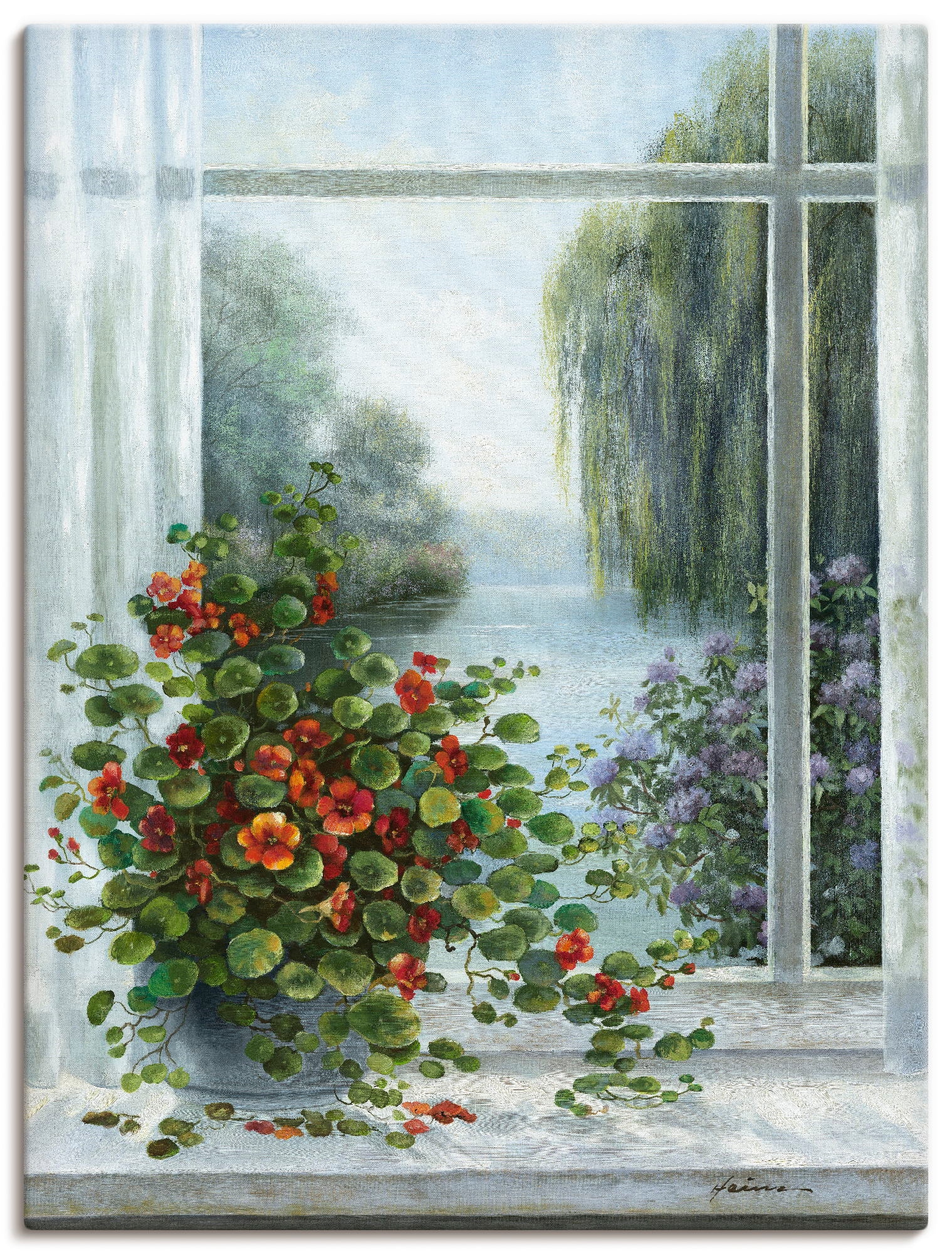 Artland Wandbild »Kapuzinerkresse am Fenster«, Arrangements, (1 St.), als L günstig online kaufen