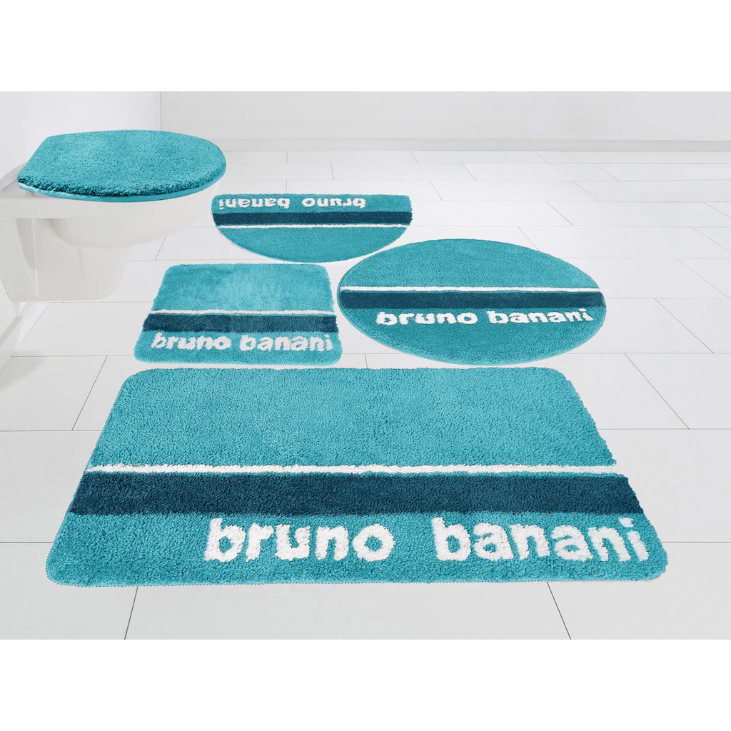 Bruno Banani Badematte »Maja«, Höhe 20 mm, rutschhemmend beschichtet, fußbodenheizungsgeeignet-strapazierfähig, weiche Haptik, mit Logo, Badematten auch als 3 teiliges Set erhältlich