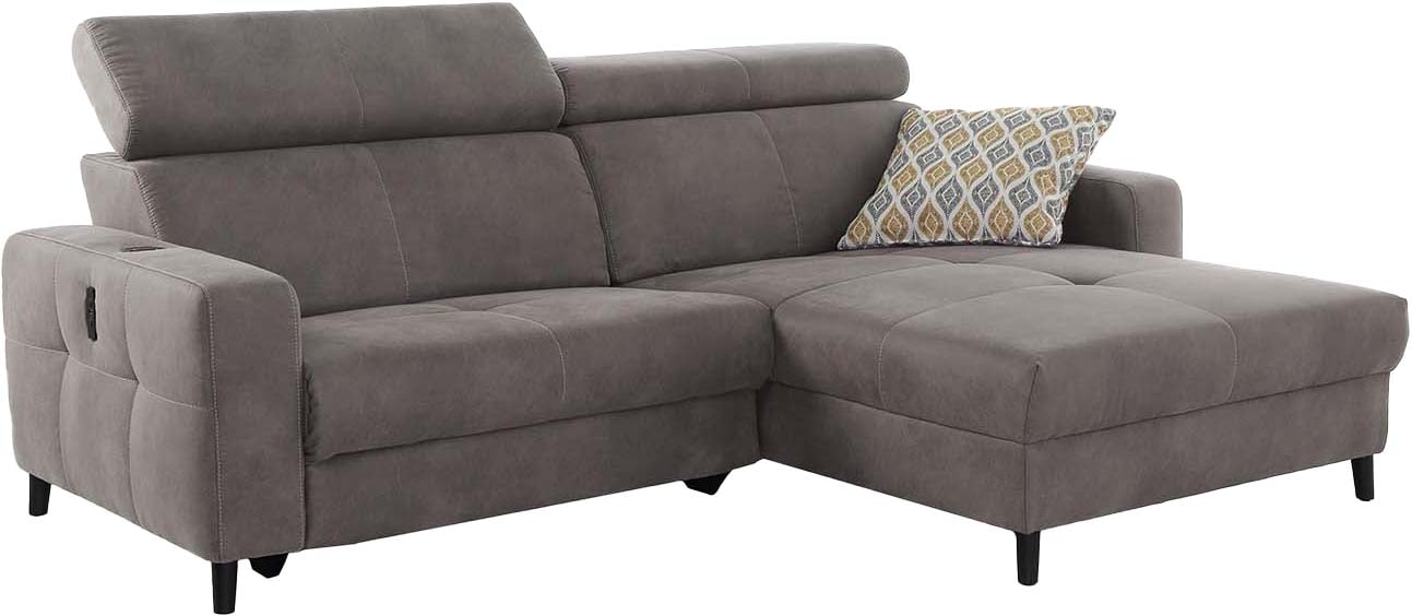 Jockenhöfer Gruppe Ecksofa »Doppio L-Form mit elektromotorischer Relaxfunktion und«, induktiver Lademöglichkeit + USB-A Ladeport, verstellbare Kopfstützen