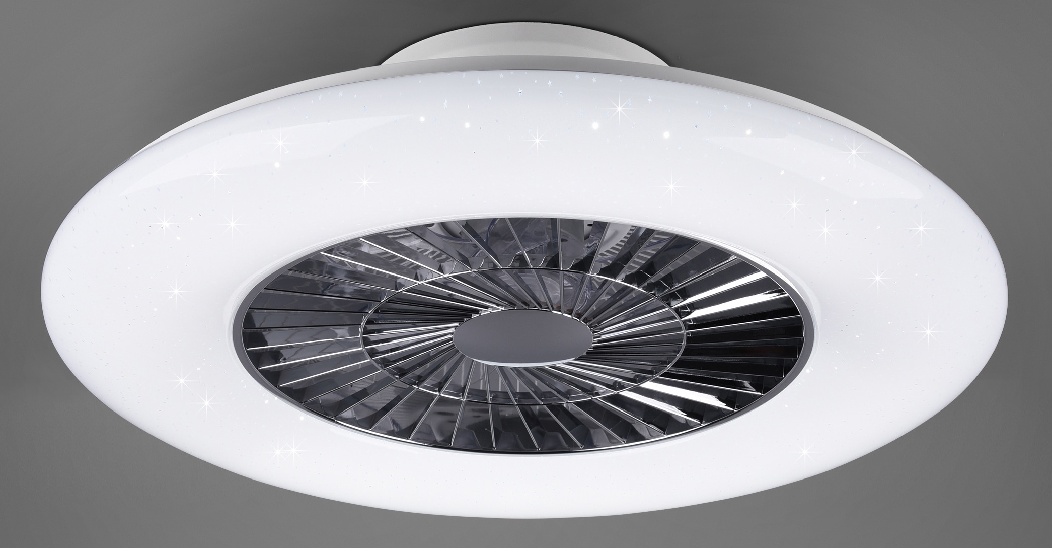 TRIO Leuchten LED Deckenleuchte »Visby«, mit Ventilator, Fernbedienung, integrierter Dimmer und Nachtlicht. Leuchte und Ventilator getrennt schaltbar