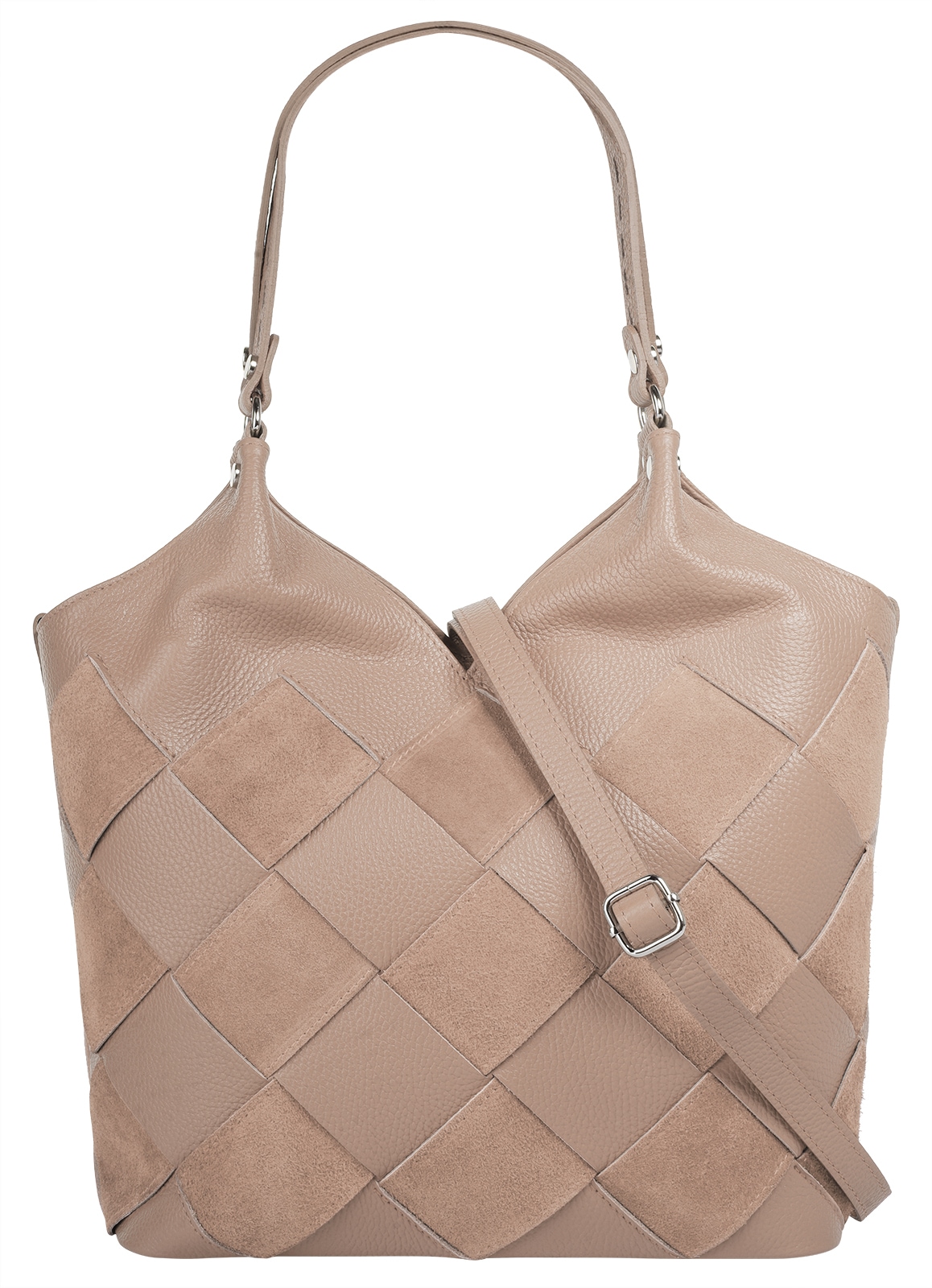 Shopper, echt Leder, Made in Italy, Gr. B/H/T: 30 cm x 23 cm x 14 cm onesize, rosa