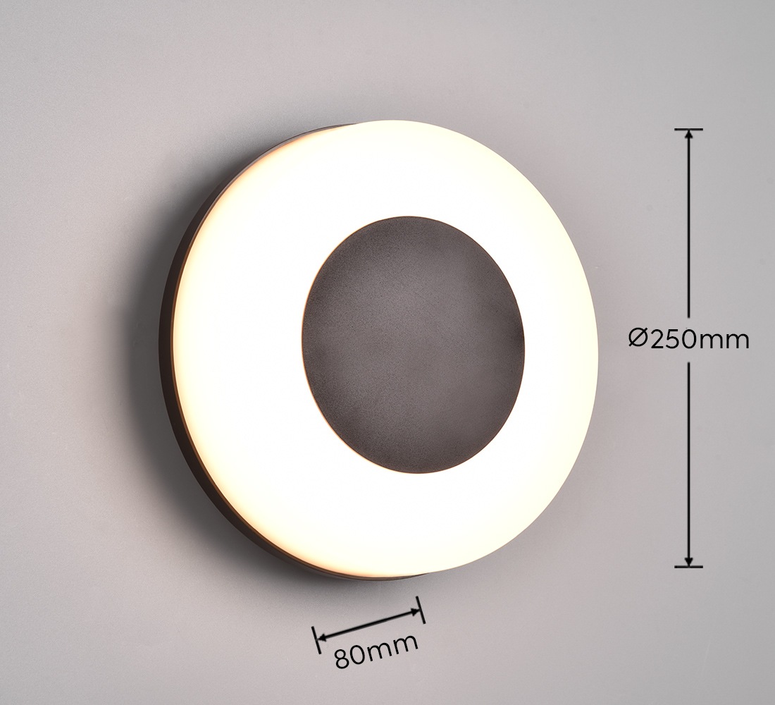 REALITY Leuchten LED Außen-Wandleuchte »MORENA, runde LED Wandlampe Deckenlampe Hauswand Fassade Garten IP54«, 1 flammig, Leuchtmittel LED-Board | LED fest integriert, Lichtfarbe einstellbar warmweiß bis kaltweiß 2300/3000/4000K 1500Lumen
