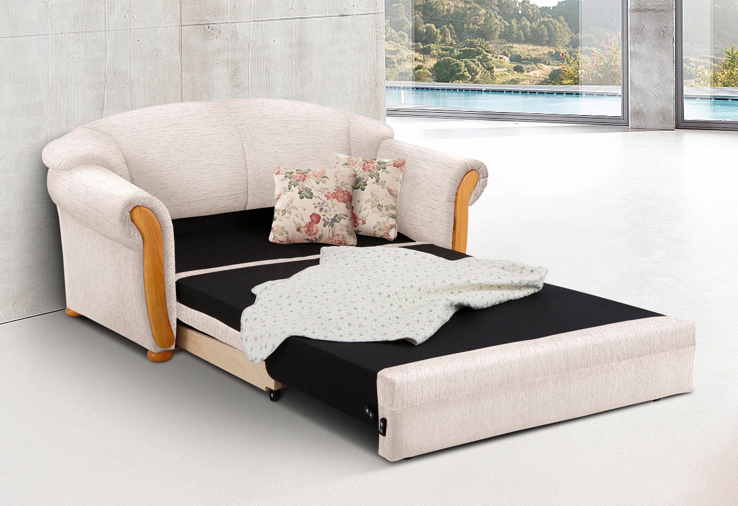 Home affaire 2-Sitzer »Milano, Schlafsofa im Landhaus-Stil, bequem, Liegefl günstig online kaufen