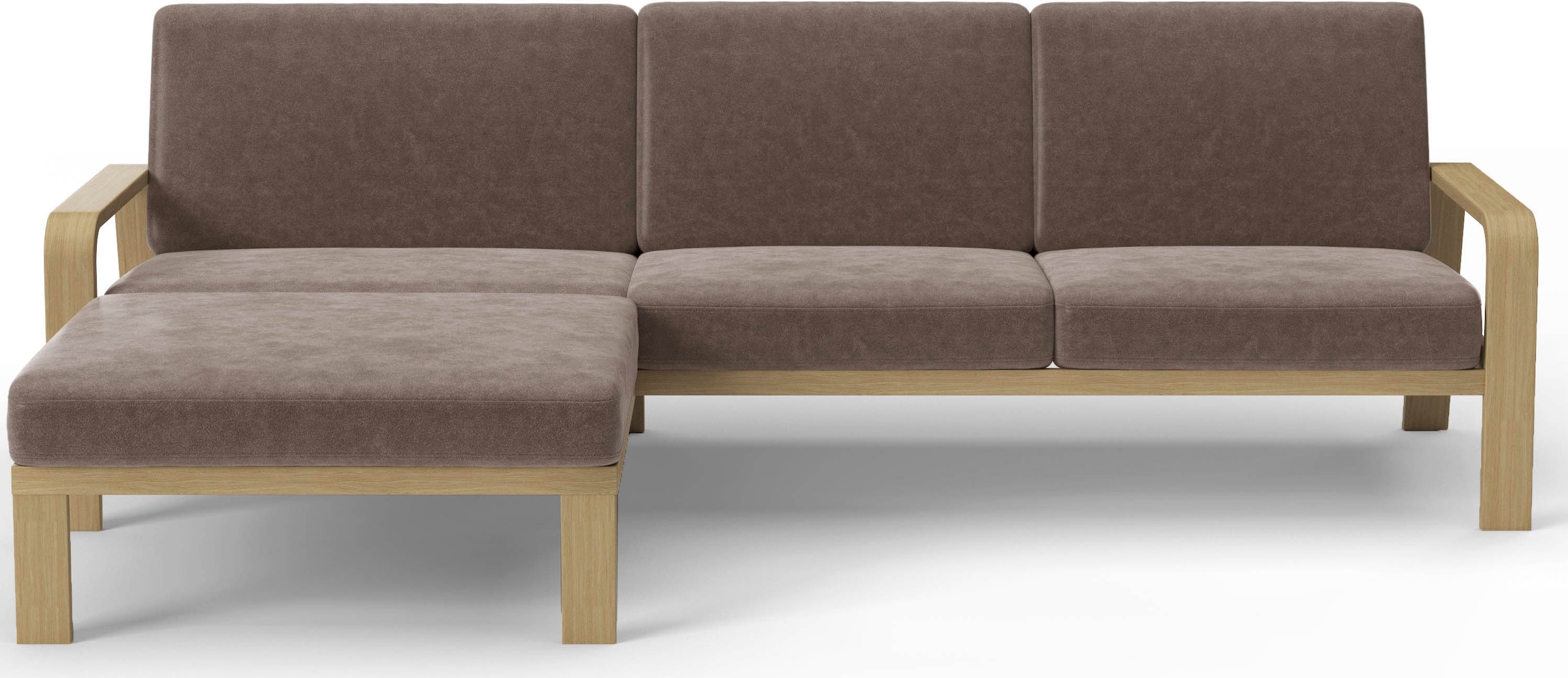 sit&more Ecksofa "Kolding L-Form", Armlehnen aus Buchenholz in natur, versc günstig online kaufen