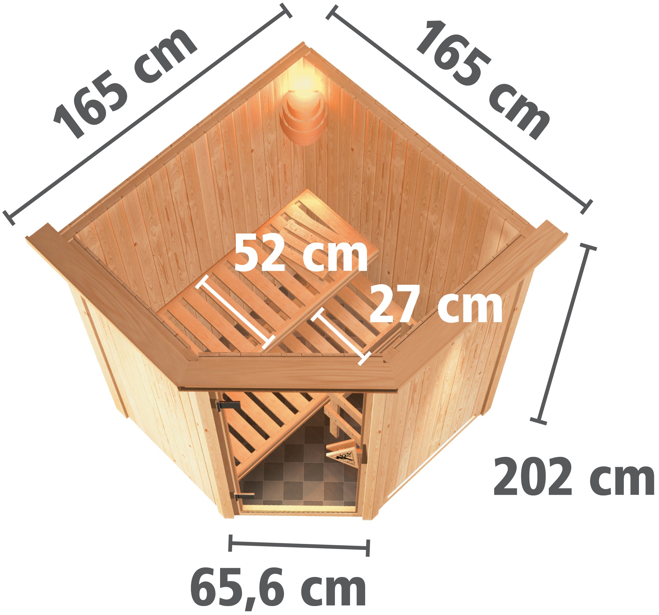 Karibu Sauna »Nanna«, 3,6-kW-Plug & Play Ofen mit externer Steuerung