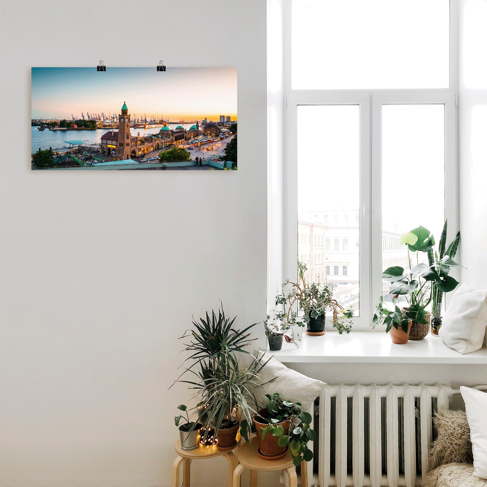 Artland Wandbild »Hamburg Hafen und Landungsbrücken«, Deutschland, (1 St.), günstig online kaufen