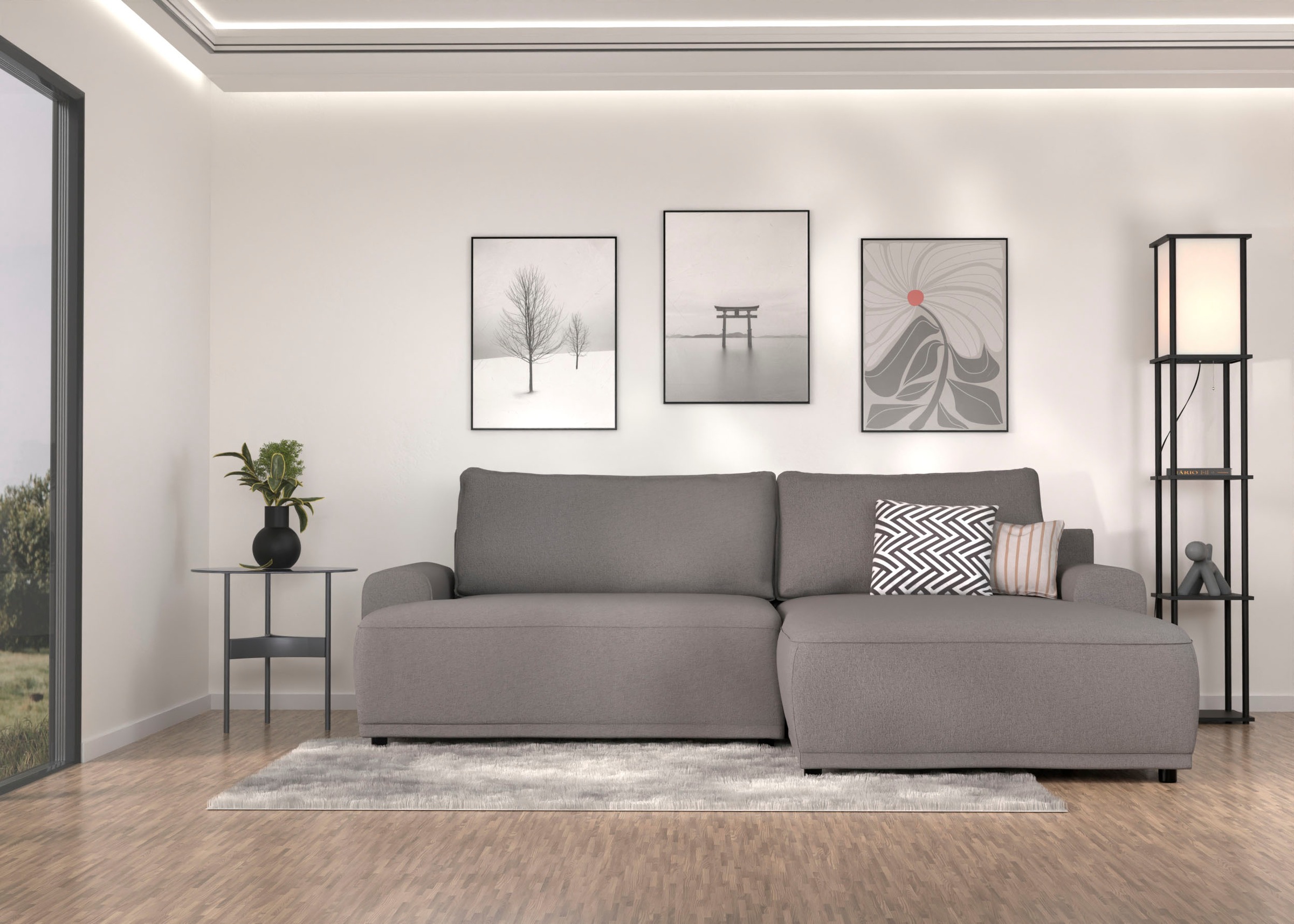 TRENDMANUFAKTUR Ecksofa »Fordon, Schlafsofa mit Bettkasten, Couch in L-Form günstig online kaufen