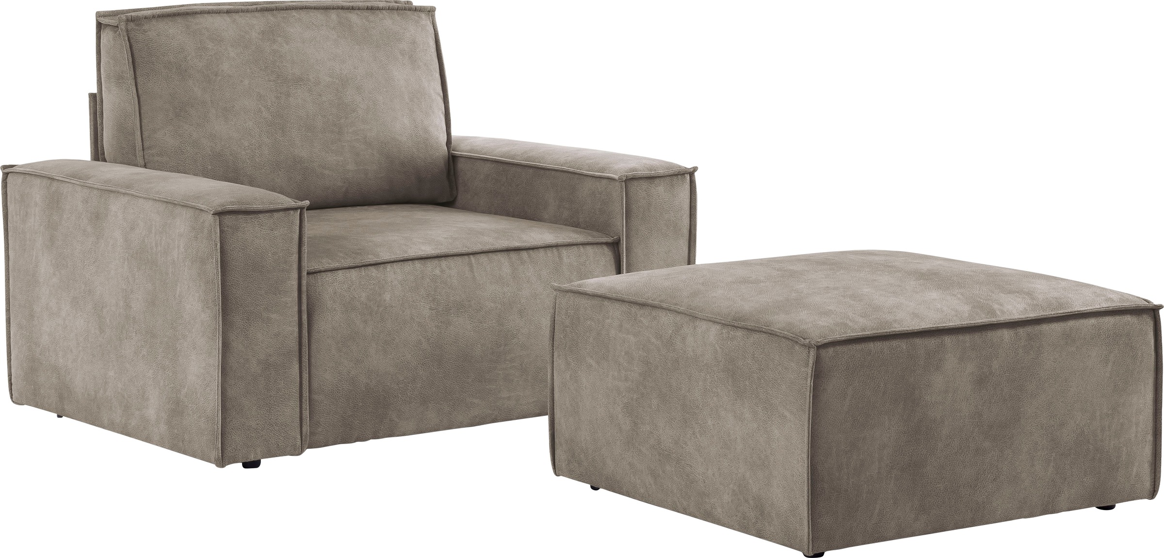 Home affaire Sessel »SHERWOOD«, Loveseat und Hocker im Set, passend zur Polster-Serie SHERWOOD