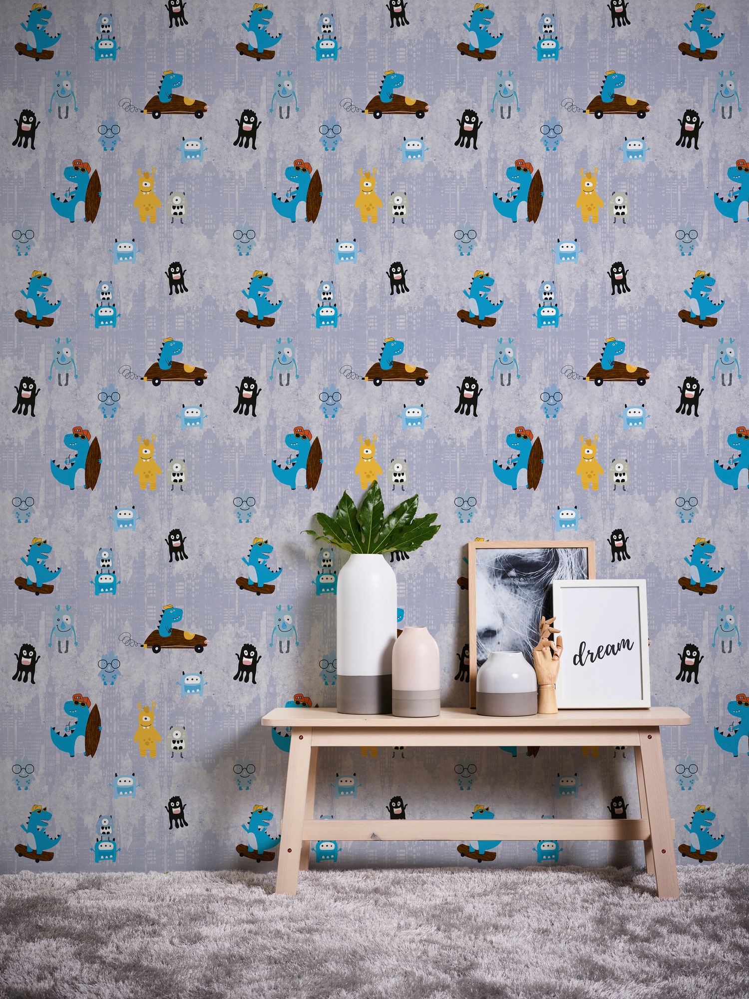 A.S. Création Vliestapete »Little Love«, Motiv-abstrakt-naturalistisch, Kindertapete Tapete Dinosaurier Tapeten Kinderzimmer Design Wandtapete