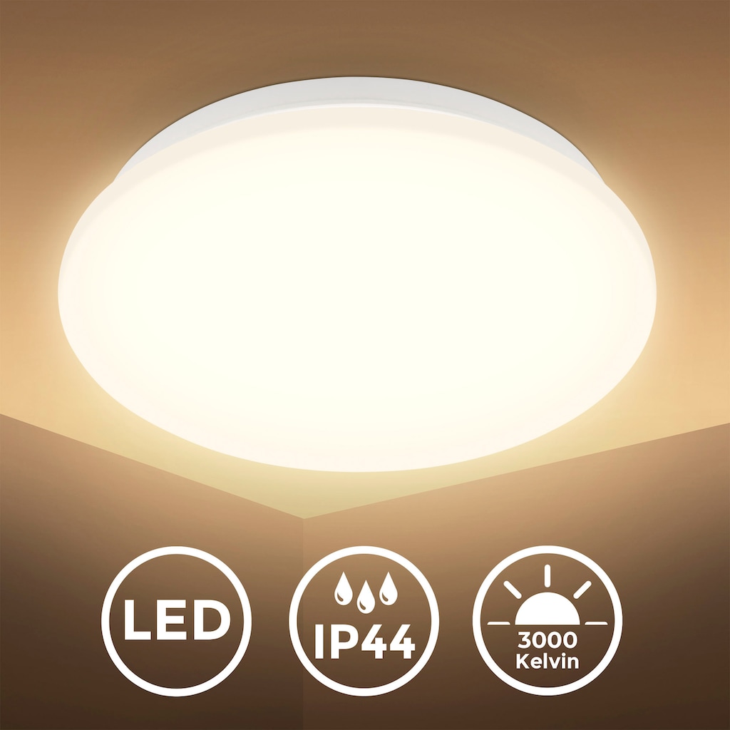 B.K.Licht LED Deckenleuchte »BK_DL1581 LED Bad Deckenleuchte mit Mikrowellensensor«, 1 flammig-flammig