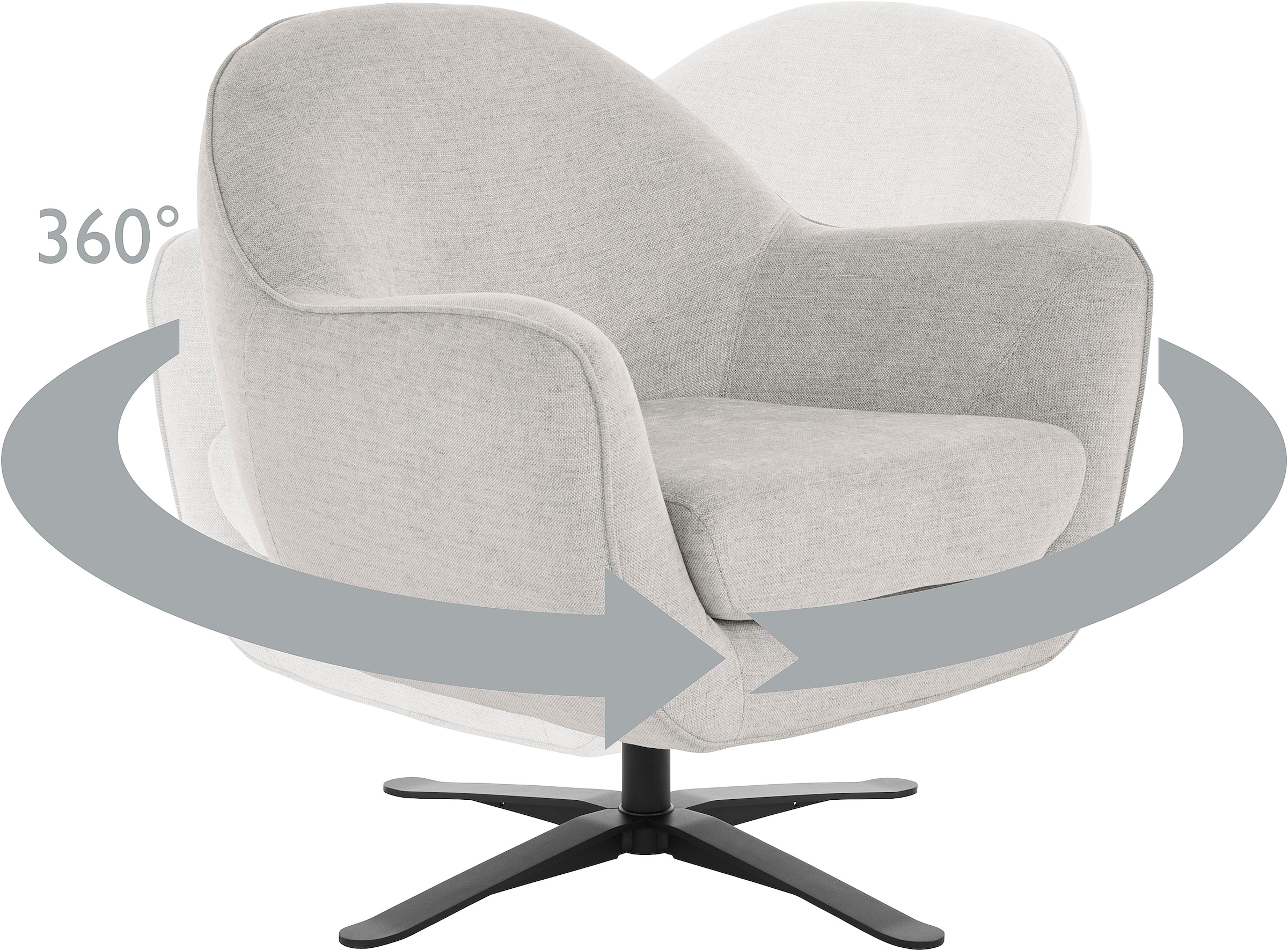 andas Drehsessel »Stavre, Loungesessel mit Drehfunktion«, in moderner Optik, mit elegantem Drehfuß