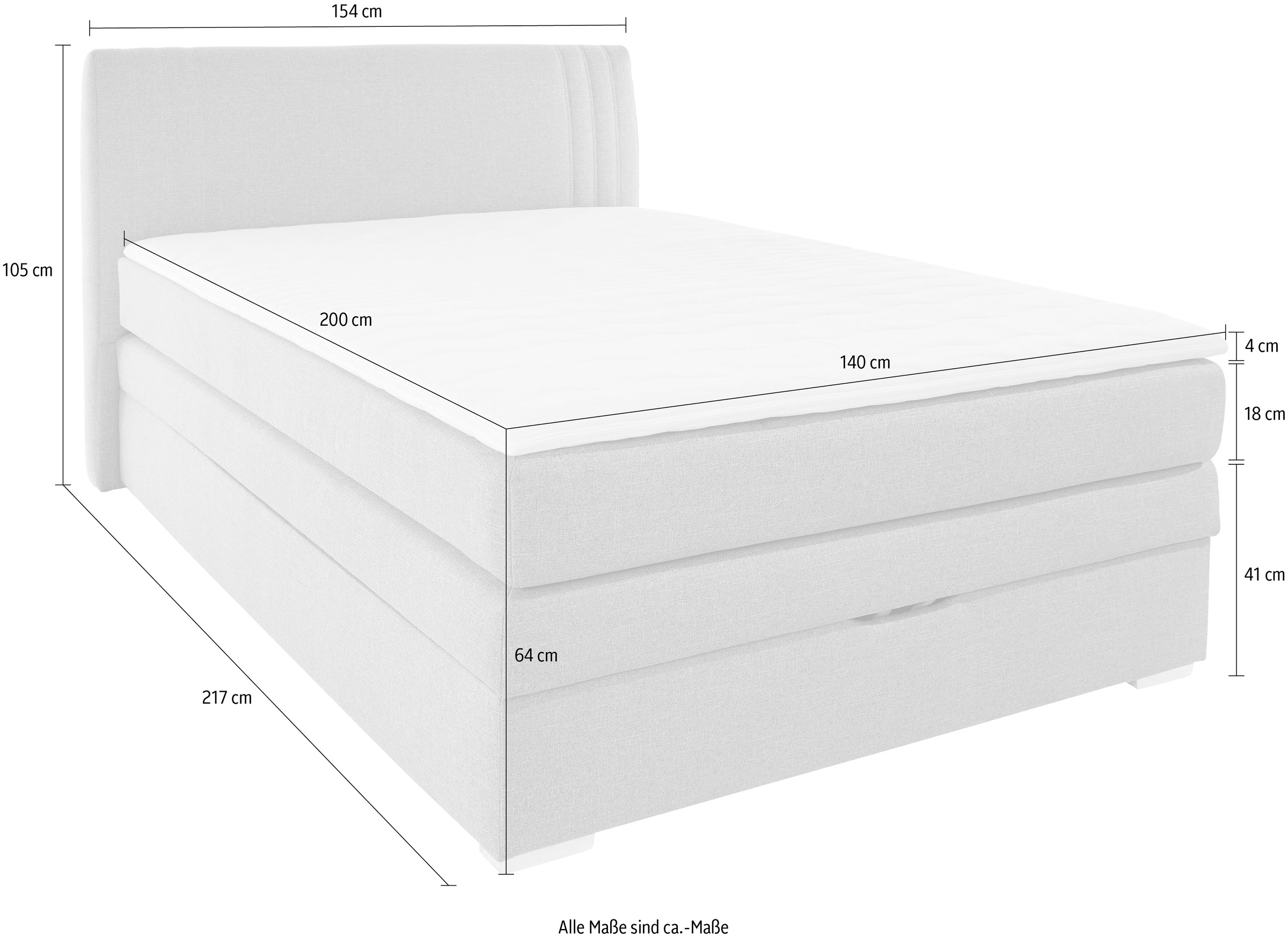 Jockenhöfer Gruppe Boxspringbett Amira, mit Bettkasten und Topper