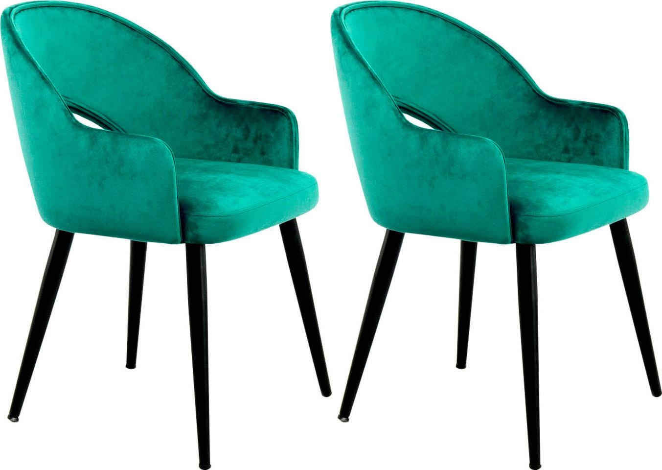Kayoom Stuhl »Joris 110 2er-Set, einfarbiges Design,mit Retro-Charakter«, ( günstig online kaufen