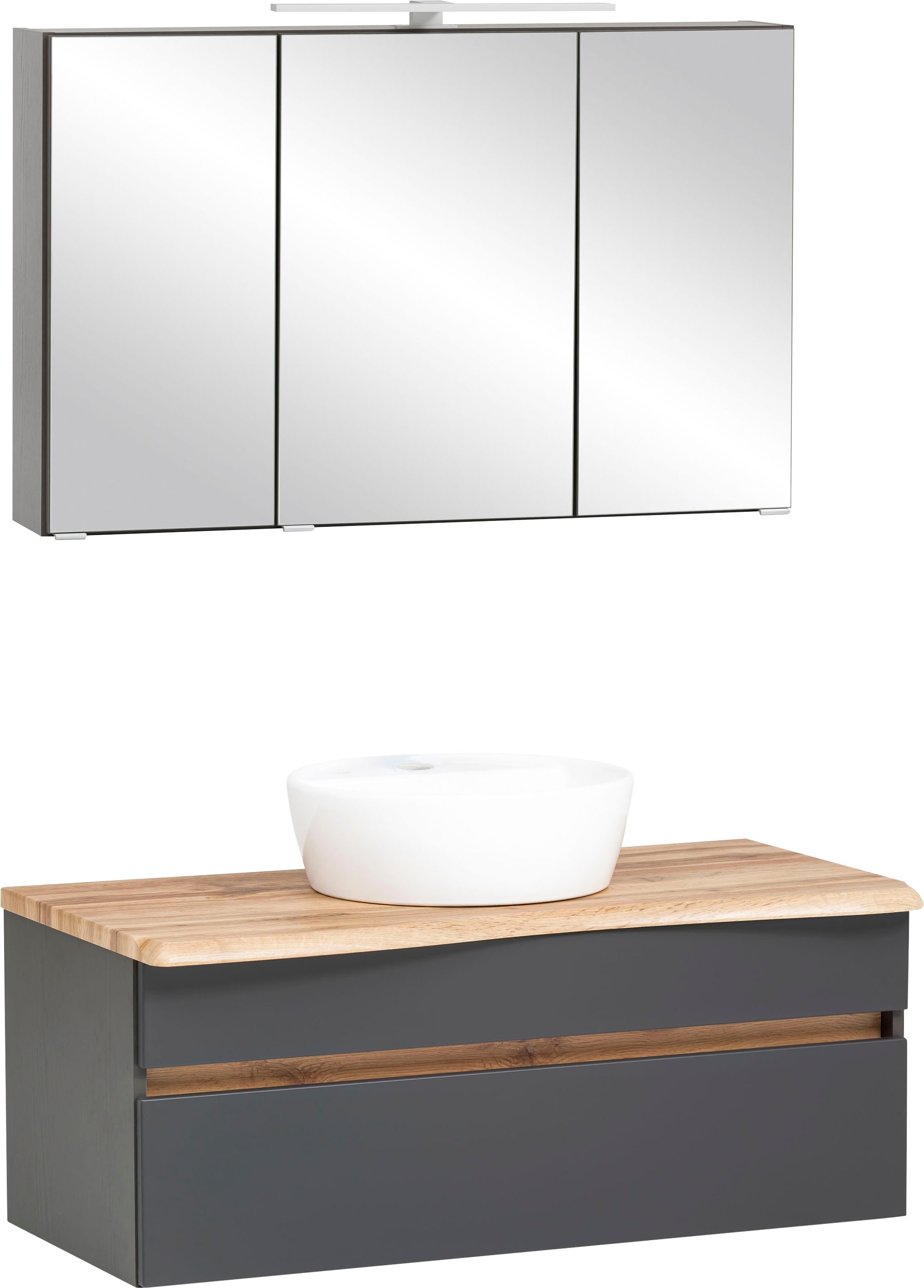 welltime Badmöbel-Set »Lienz« Spiegelschrank und Waschtisch, 2 Stk. tlg. günstig online kaufen