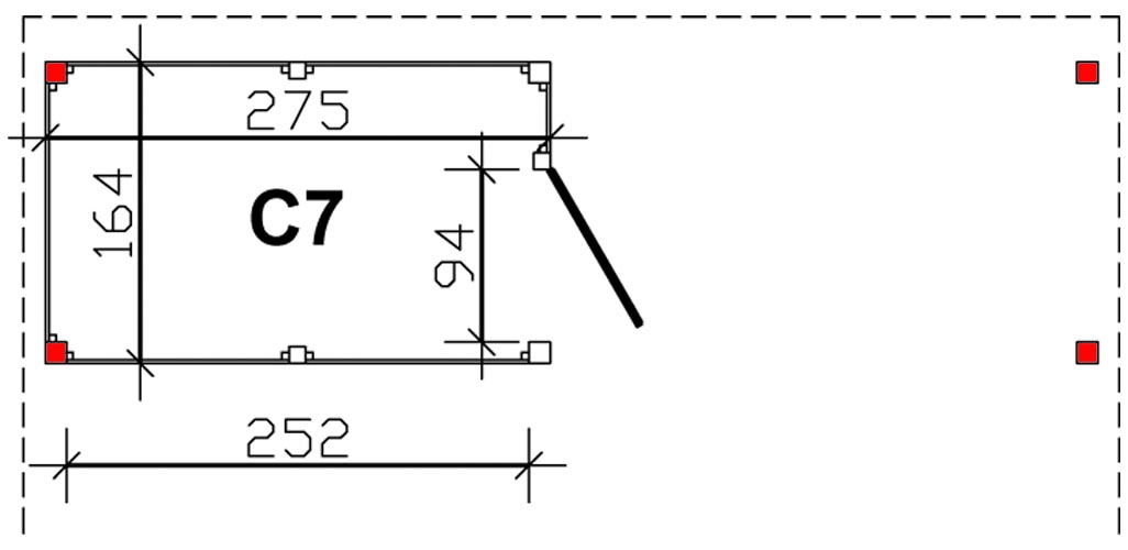 Skanholz Carport-Geräteraum »Abstellraum C7«, aus Profilschalung