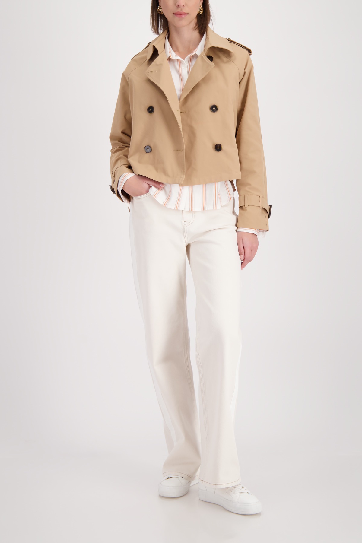 Monari Kurzjacke »Trench kurz« ohne Kapuze Regular fit mit stilvollen Knöpfen