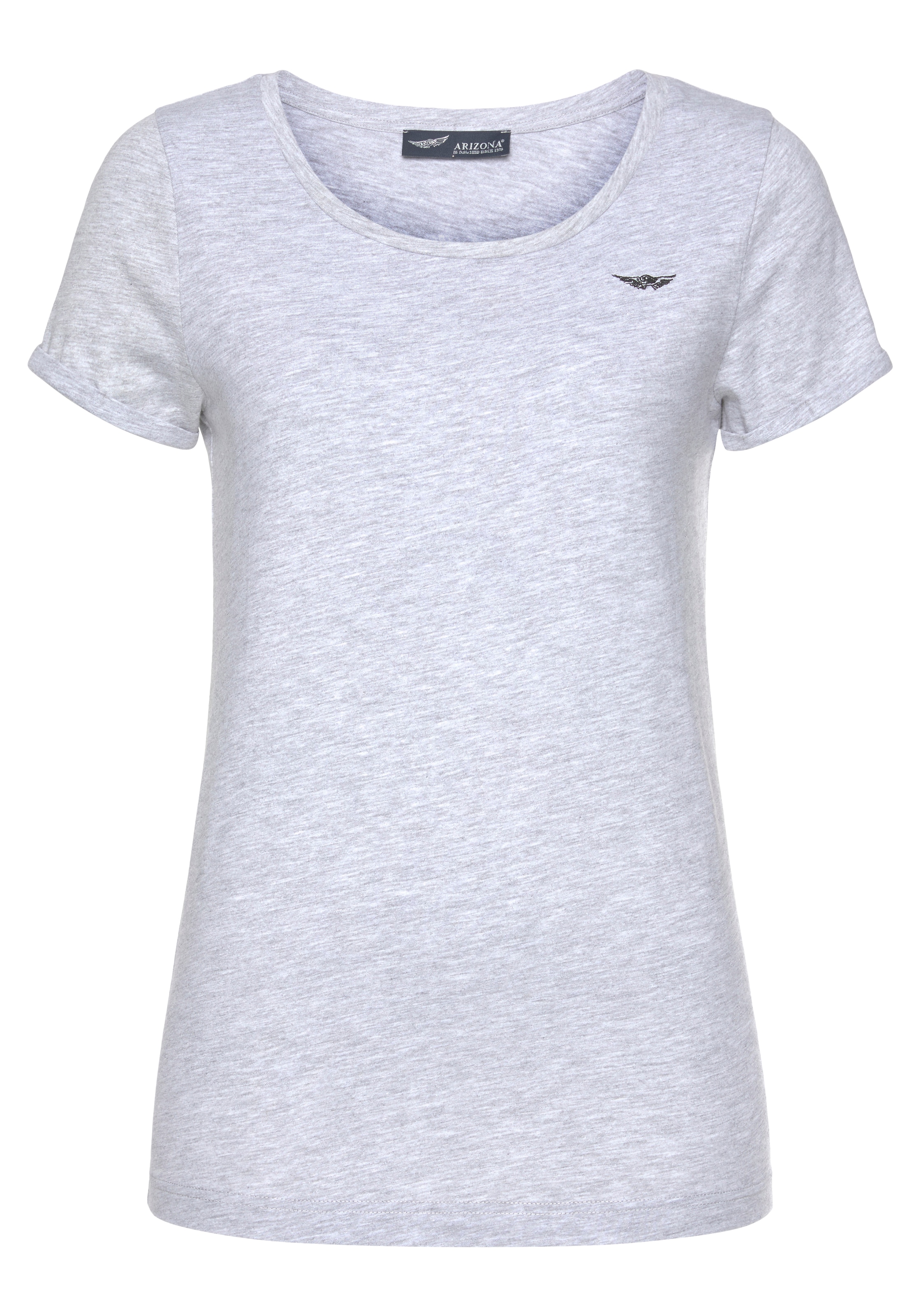 Arizona T-Shirt Kurzarm,  figurbetont,  Basic-Stil,  aus Baumwollmischung